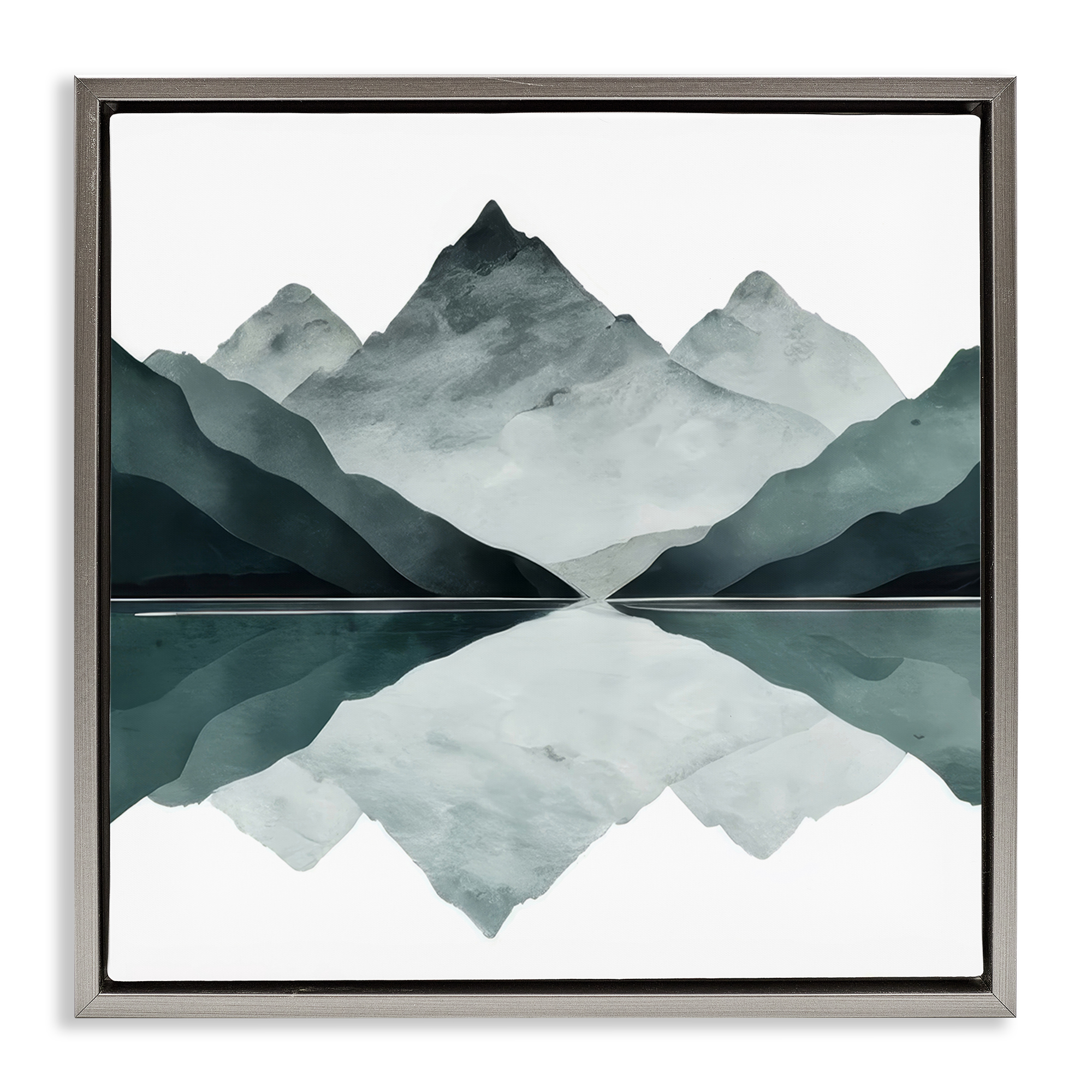Stupell Industries Earth & Water Landscape Landscape & Nature Painting Gray Floater Framed Canvas Art Print Wall Art, 25 x 25