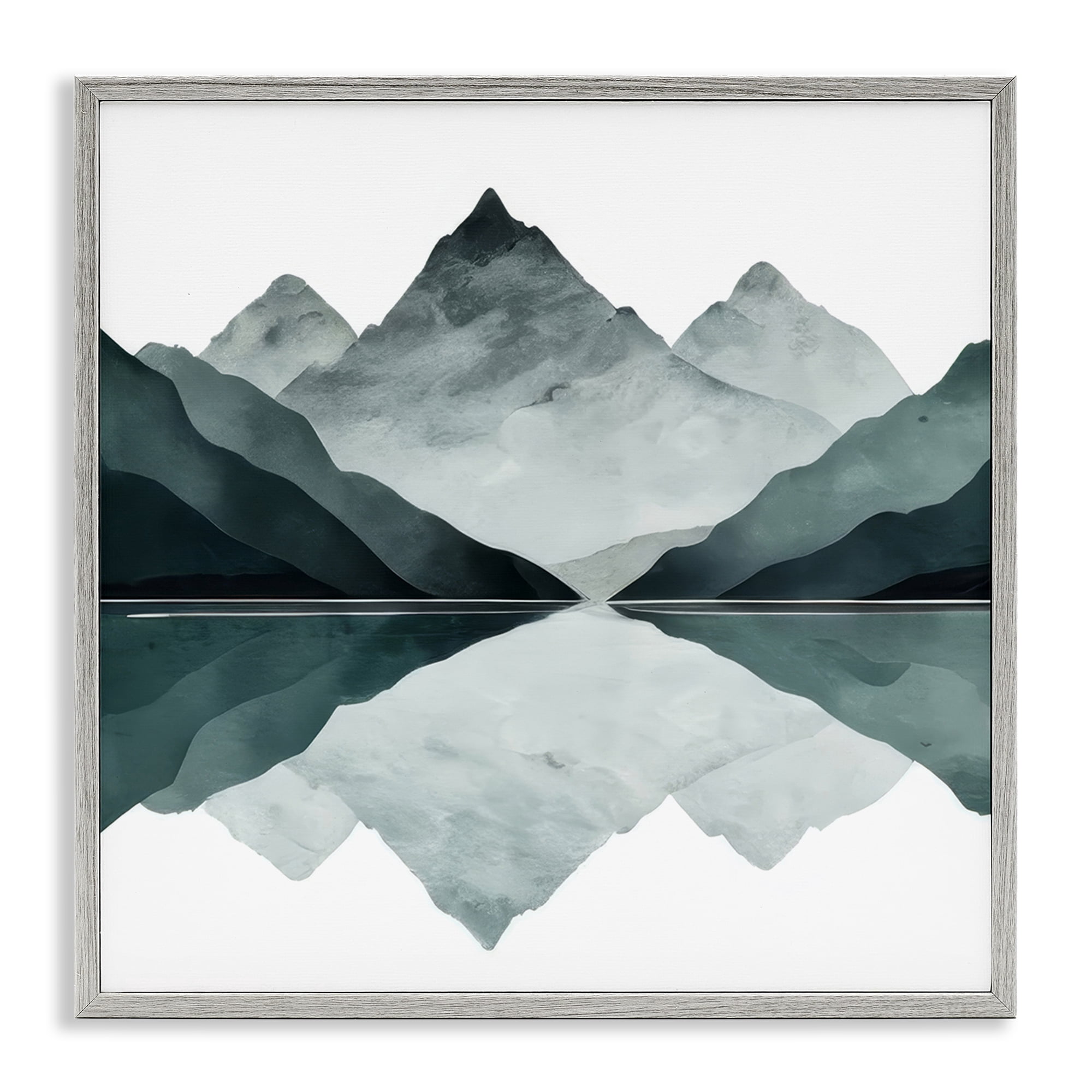Stupell Industries Earth & Water Landscape Landscape & Nature Painting Gray Framed Art Print Wall Art, 17 x 17