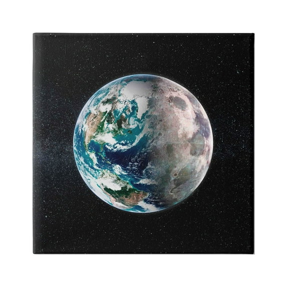 Stupell Industries Earth in Galaxy Fairy Tales & Fantasy Photography Gallery Wrapped Canvas Print Wall Art, 17 x 17