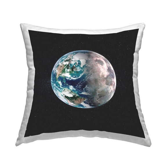 Stupell Industries Earth in Outer Space Square Decorative Printed Throw Pillow, 18 x 18