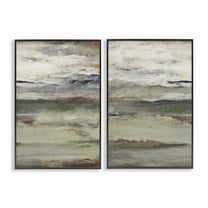 Stupell Industries Earth's Layers Neutral Abstract Abstract Painting Black Framed Art Print Wall Art, 12 x 18, Set of 2