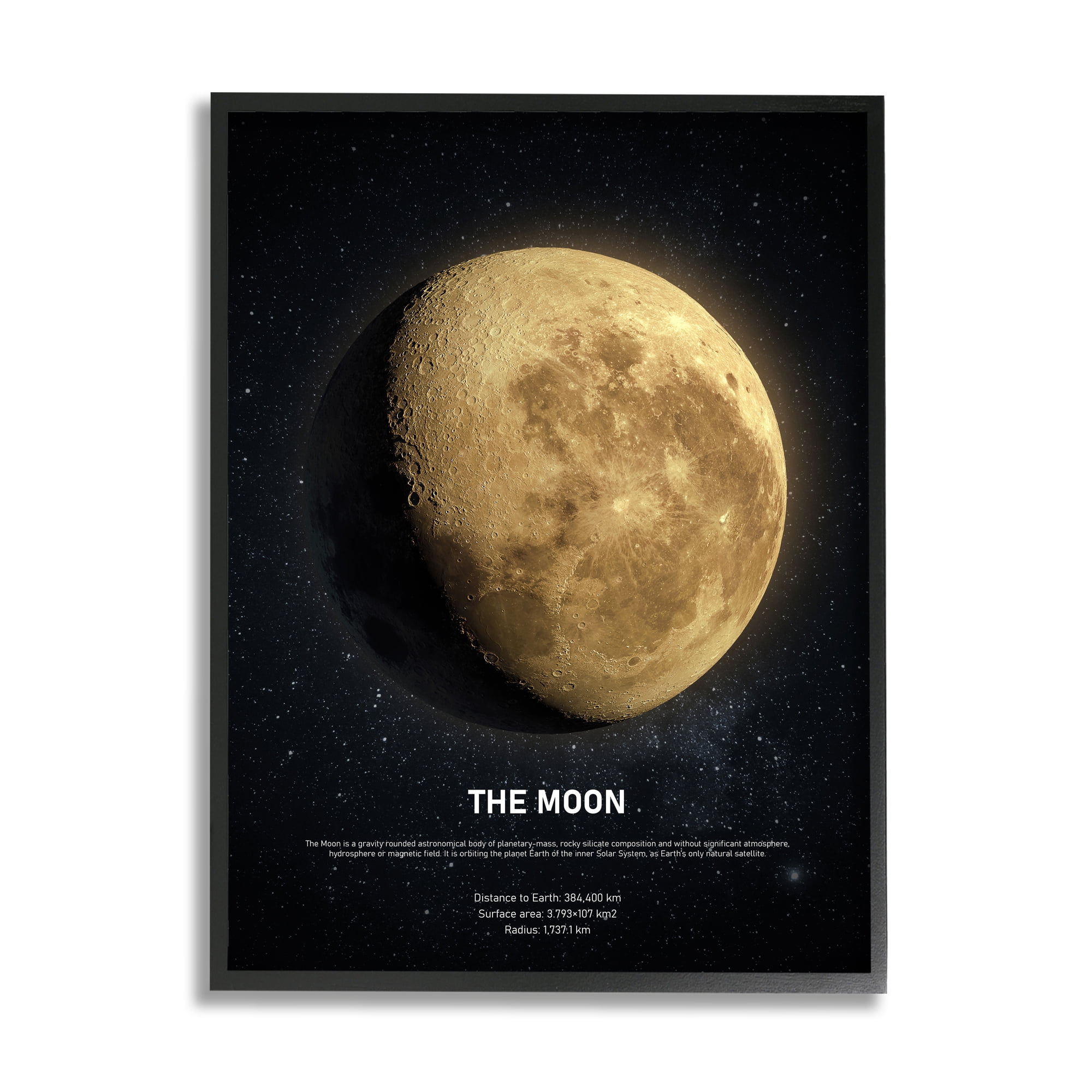 Stupell Industries Earth's Moon Celestial Facts Outer Space Infographic, 24 x 30, Designed by Design Fabrikken