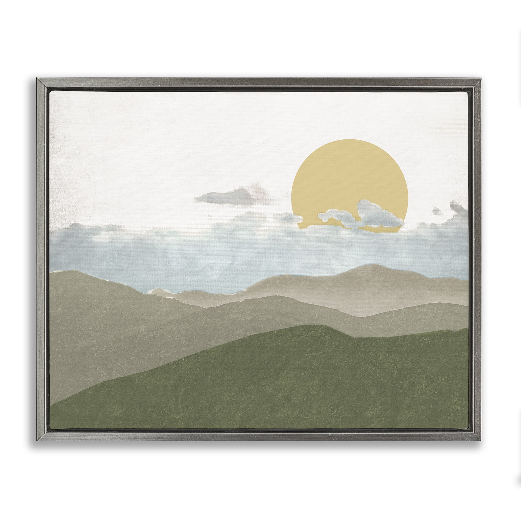 Stupell Industries Earthen Dreams Sunrise Gray Framed Floater Canvas Wall Art, design by Elizabeth Medley