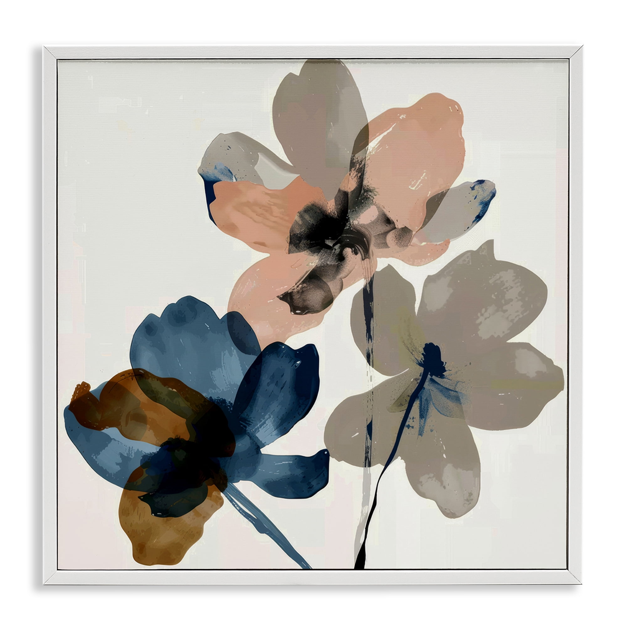 Stupell Industries Earthen Flower Petals Plants & Flowers Painting White Framed Art Print Wall Art, 24 x 24