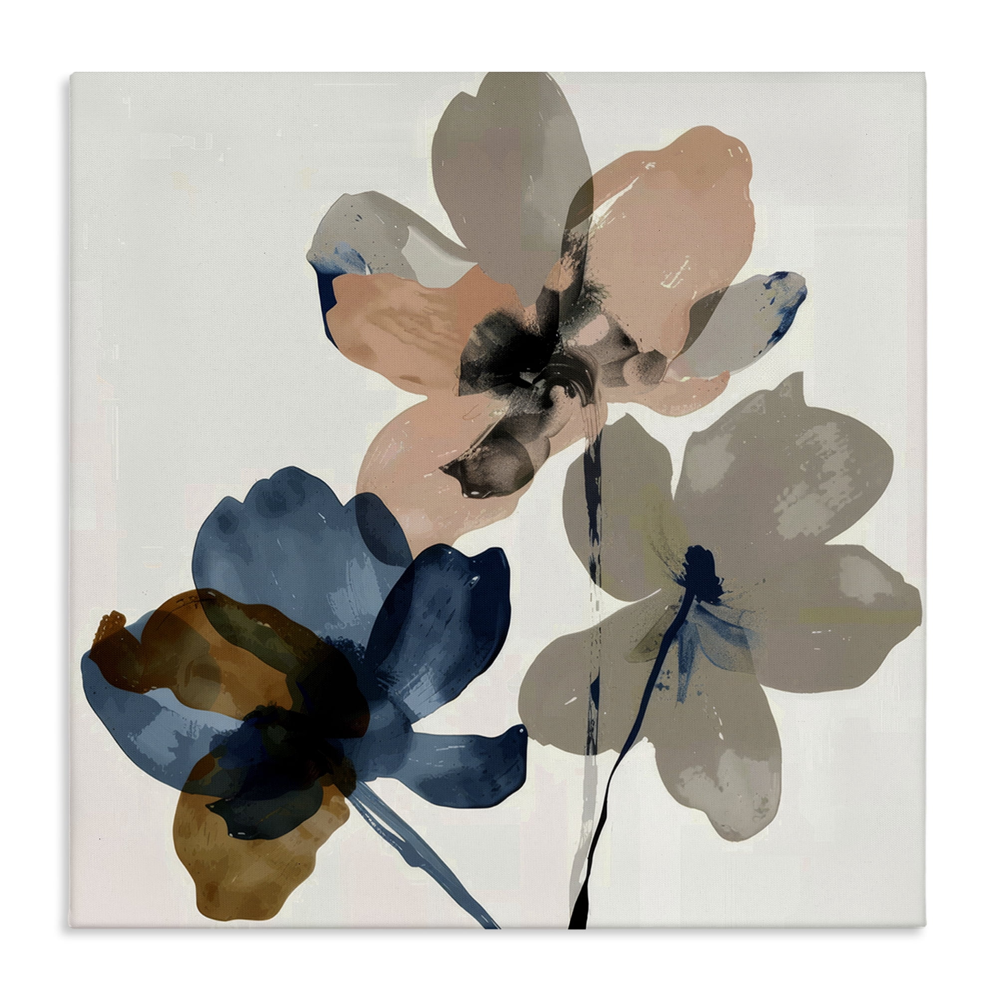 Stupell Industries Earthen Flower Petals Plants & Flowers Painting Wrapped Canvas Art Print Wall Art, 17 x 17