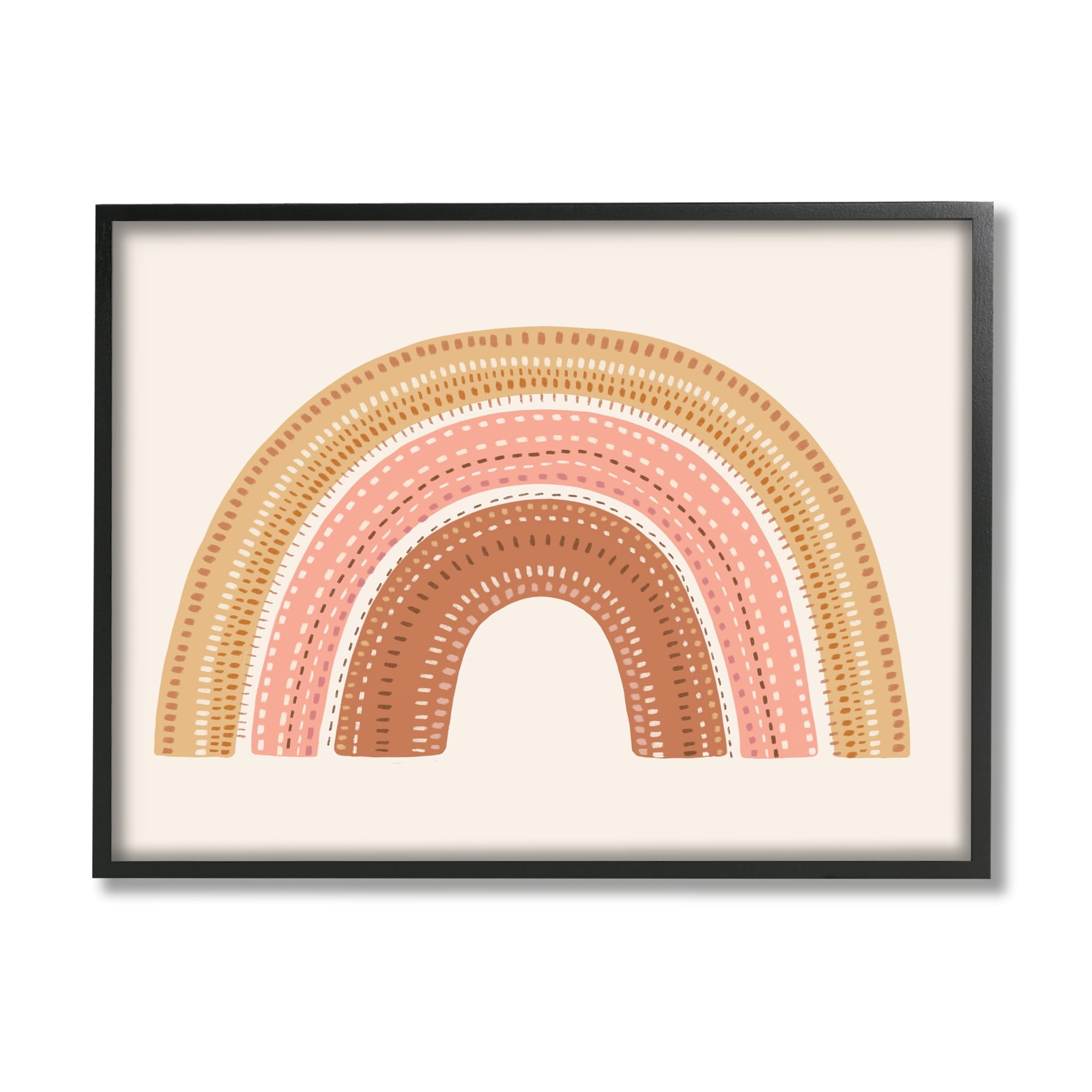 Stupell Industries Earthly Boho Rainbow Embroidery Stitch Inspired Pattern,14 x 11, Design by Nancy McKenzie