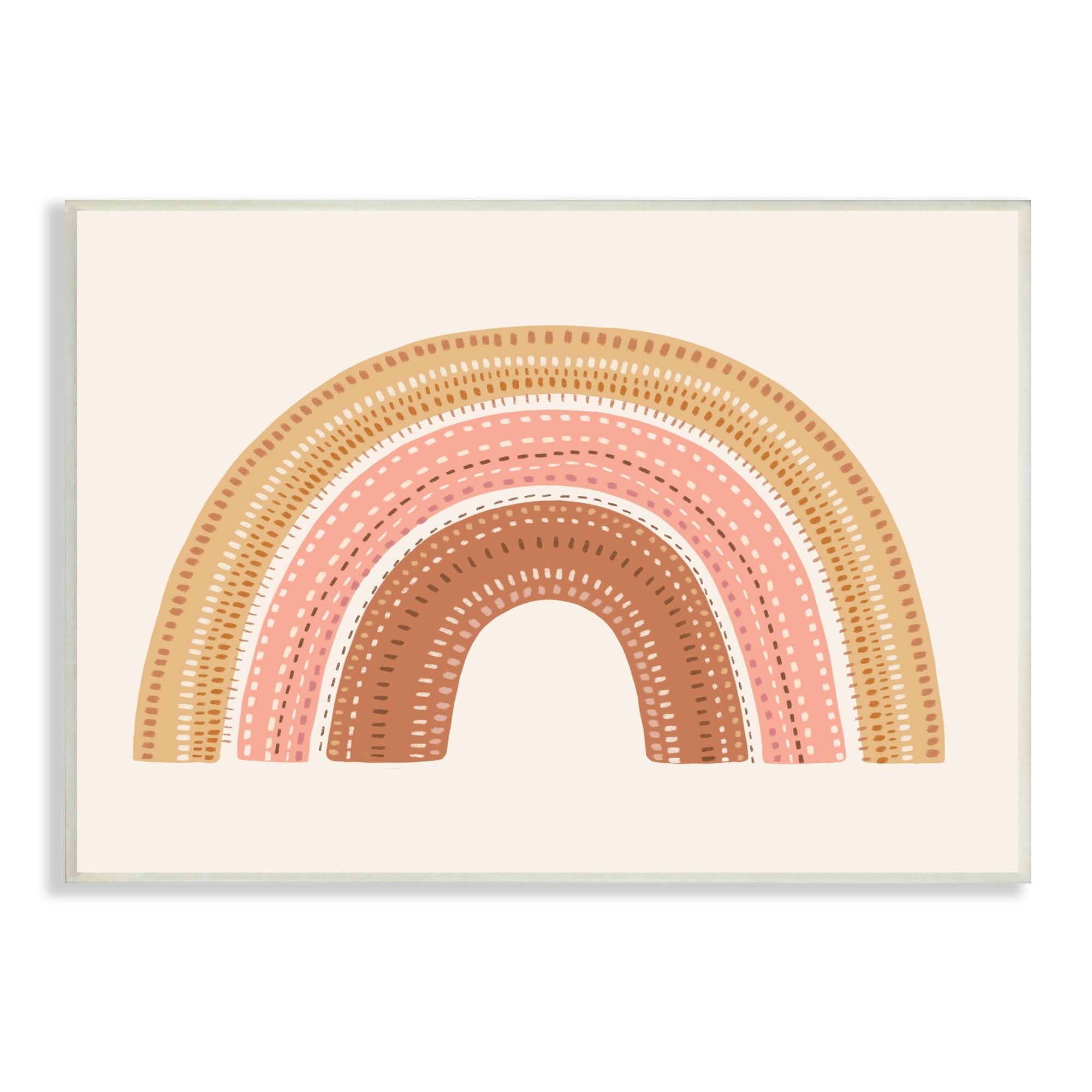 Stupell Industries Earthly Boho Rainbow Embroidery Stitch Inspired Pattern,15 x 10, Design by Nancy McKenzie