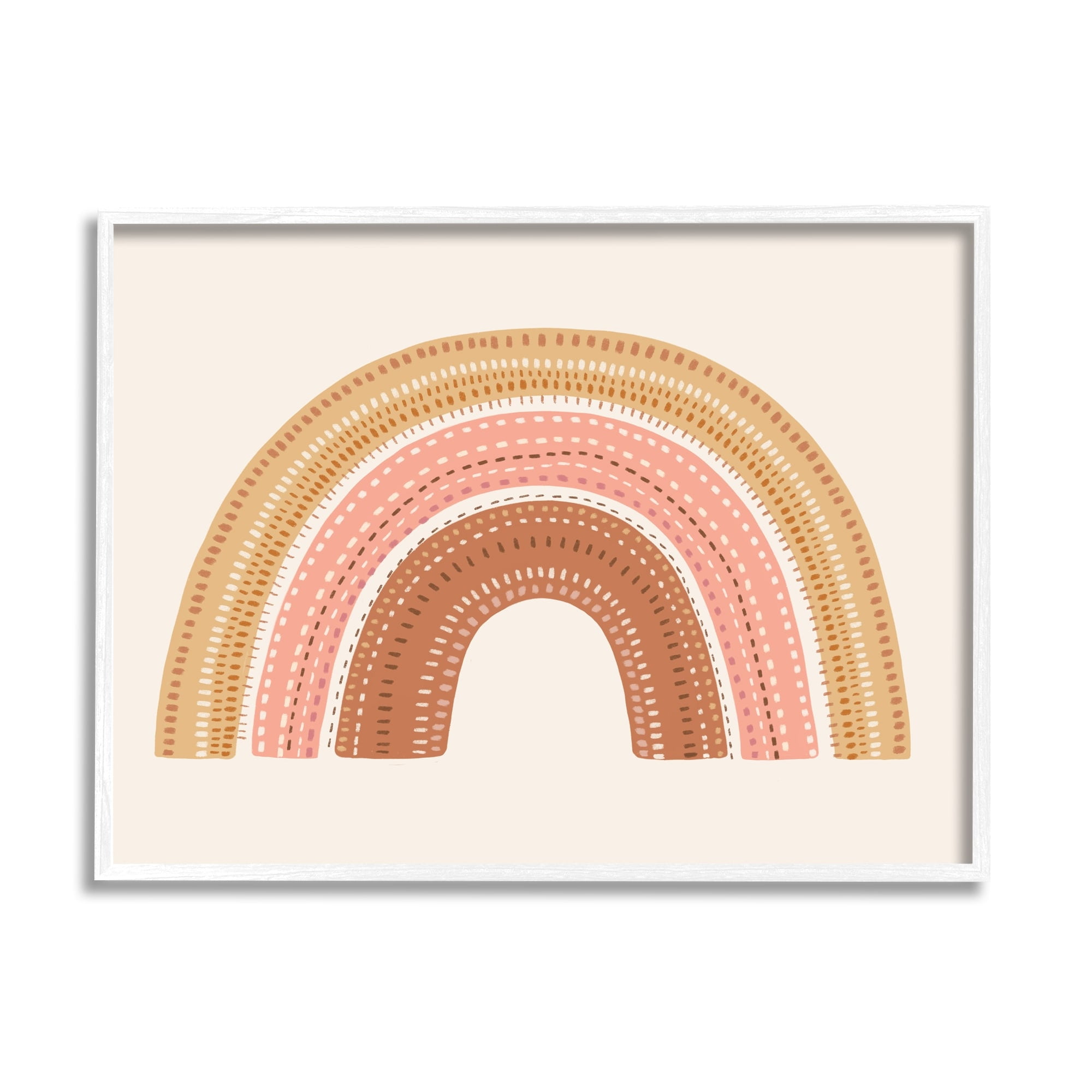 Stupell Industries Earthly Boho Rainbow Embroidery Stitch Inspired Pattern,30 x 24, Design by Nancy McKenzie