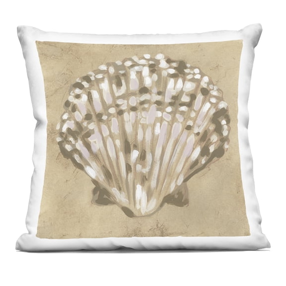 Stupell Industries Earthtone Clam Shell Decorative Printed Throw Pillow design by June Erica Vess, 18 x 7 x 18