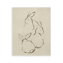 Stupell Industries Earthtone Rabbit Sketch Animals Drawing Unframed Art Print Wall Art, 11 x 14