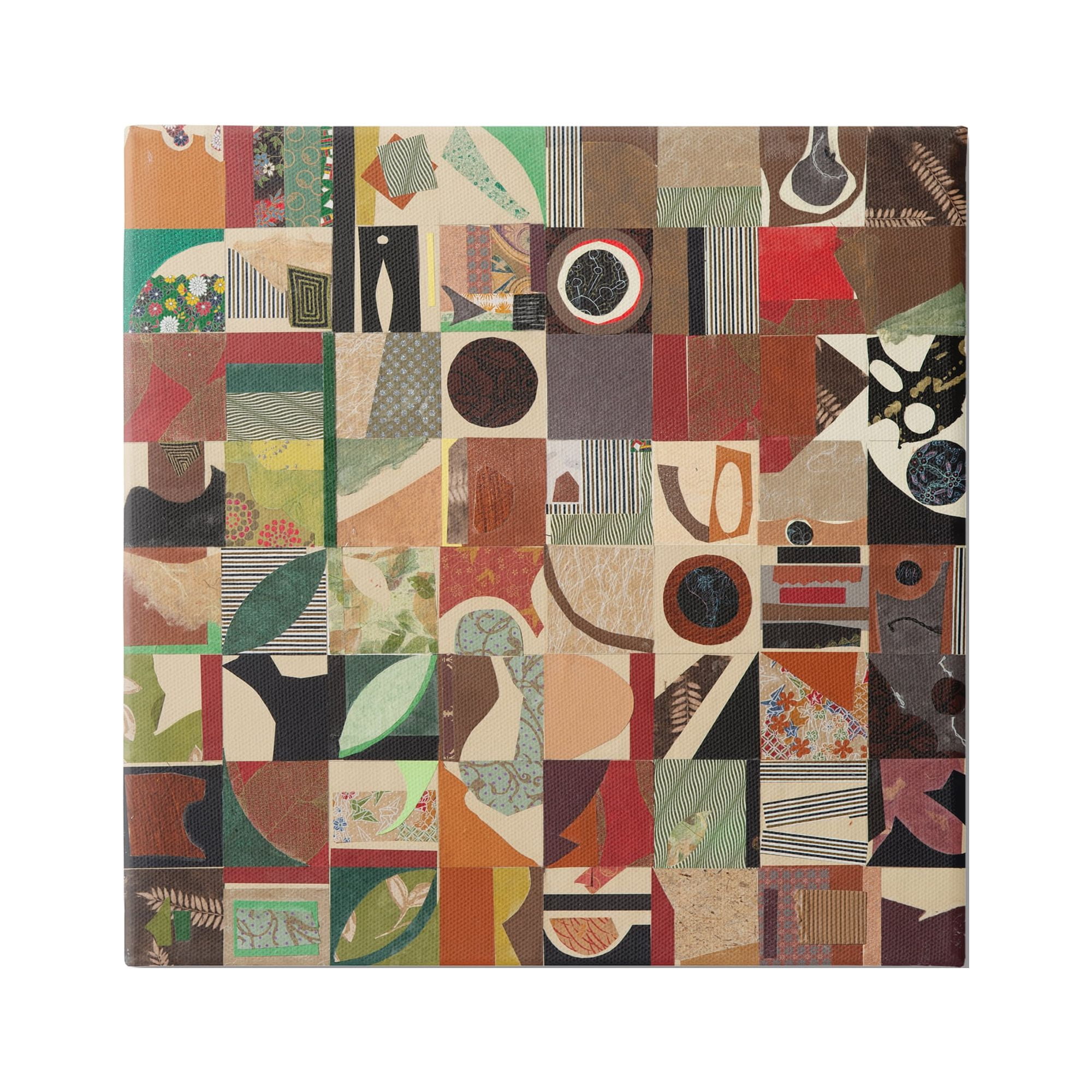 Stupell Industries Earthtones Geometric Collage Abstract Painting Gallery Wrapped Canvas Art Print Wall Art, 17 x 17