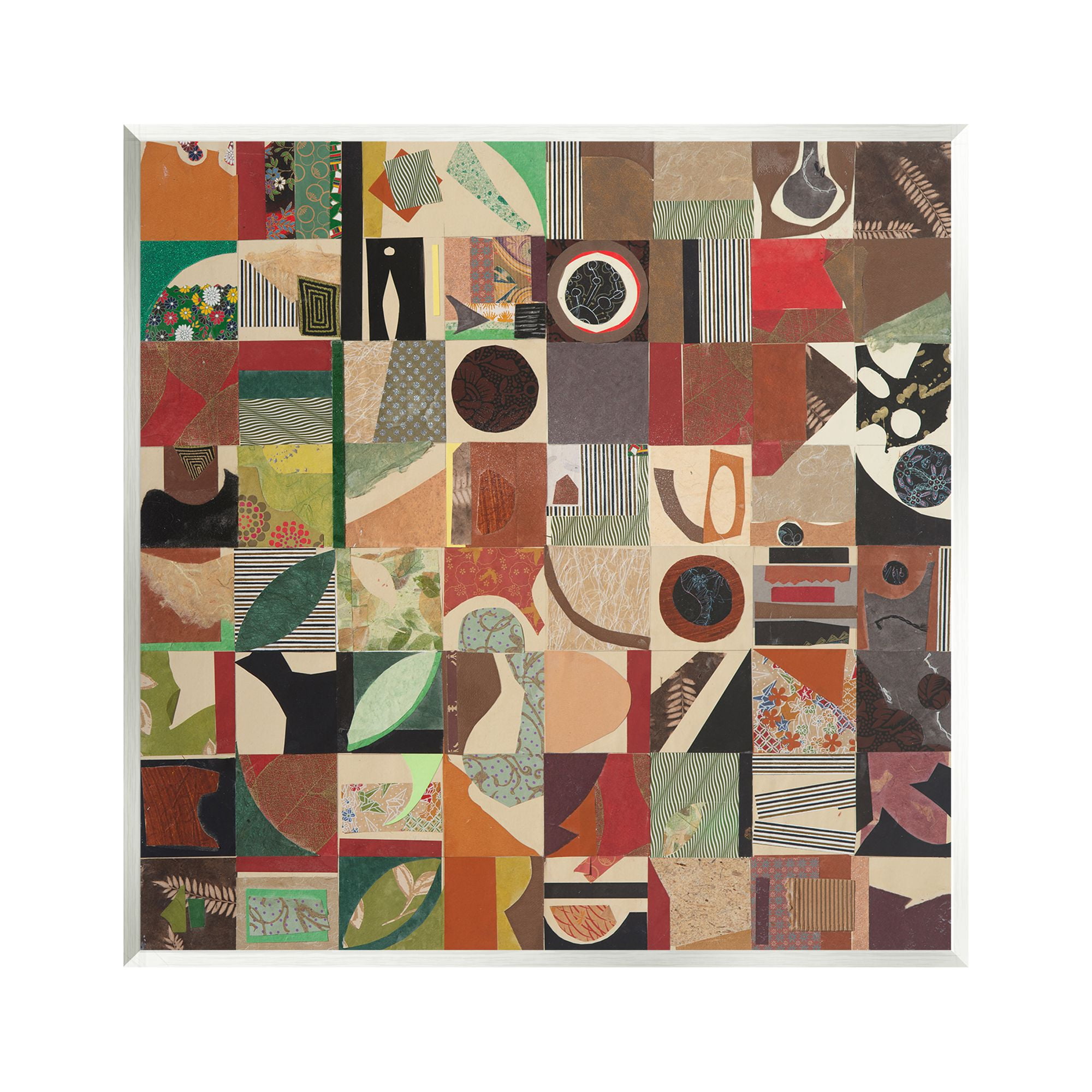 Stupell Industries Earthtones Geometric Collage Abstract Painting Unframed Art Print Wall Art, 12 x 12