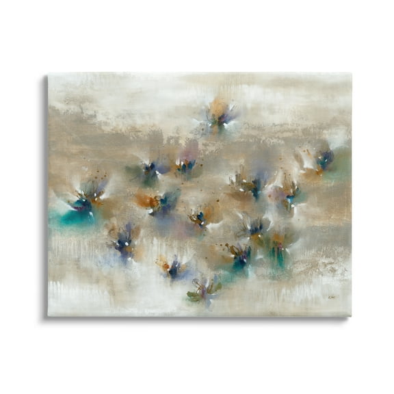 Stupell Industries Earthy Abstract Floral Petals Boho Paint Drip Painting Gallery Wrapped Canvas Print Wall Art, Design by K. Nari