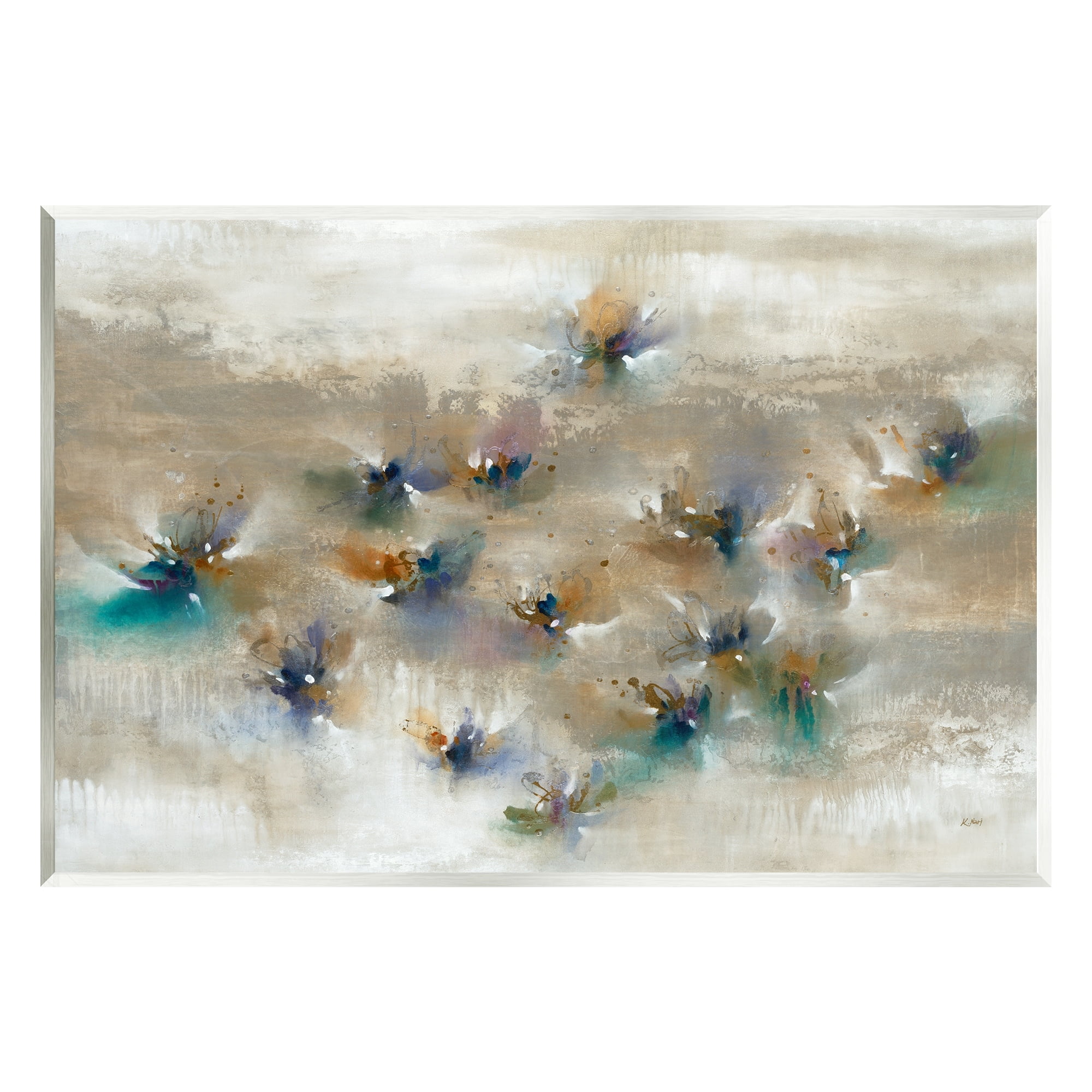 Stupell Industries Earthy Abstract Floral Petals Boho Paint Drip Painting Unframed Art Print Wall Art, Design by K. Nari