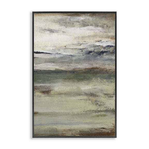 Stupell Industries Earthy Abstract Layers Abstract Painting Black Framed Art Print Wall Art, 12 x 18