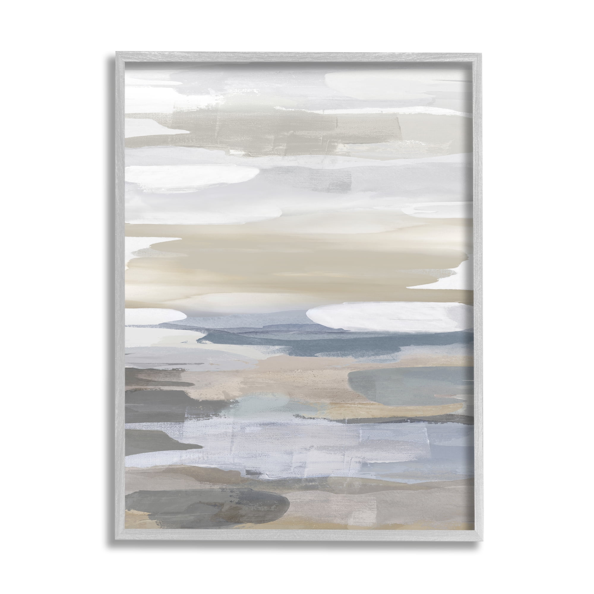 Earthy Abstract Neutral Tones Canvas Print with Gray Frame, 11 x 14