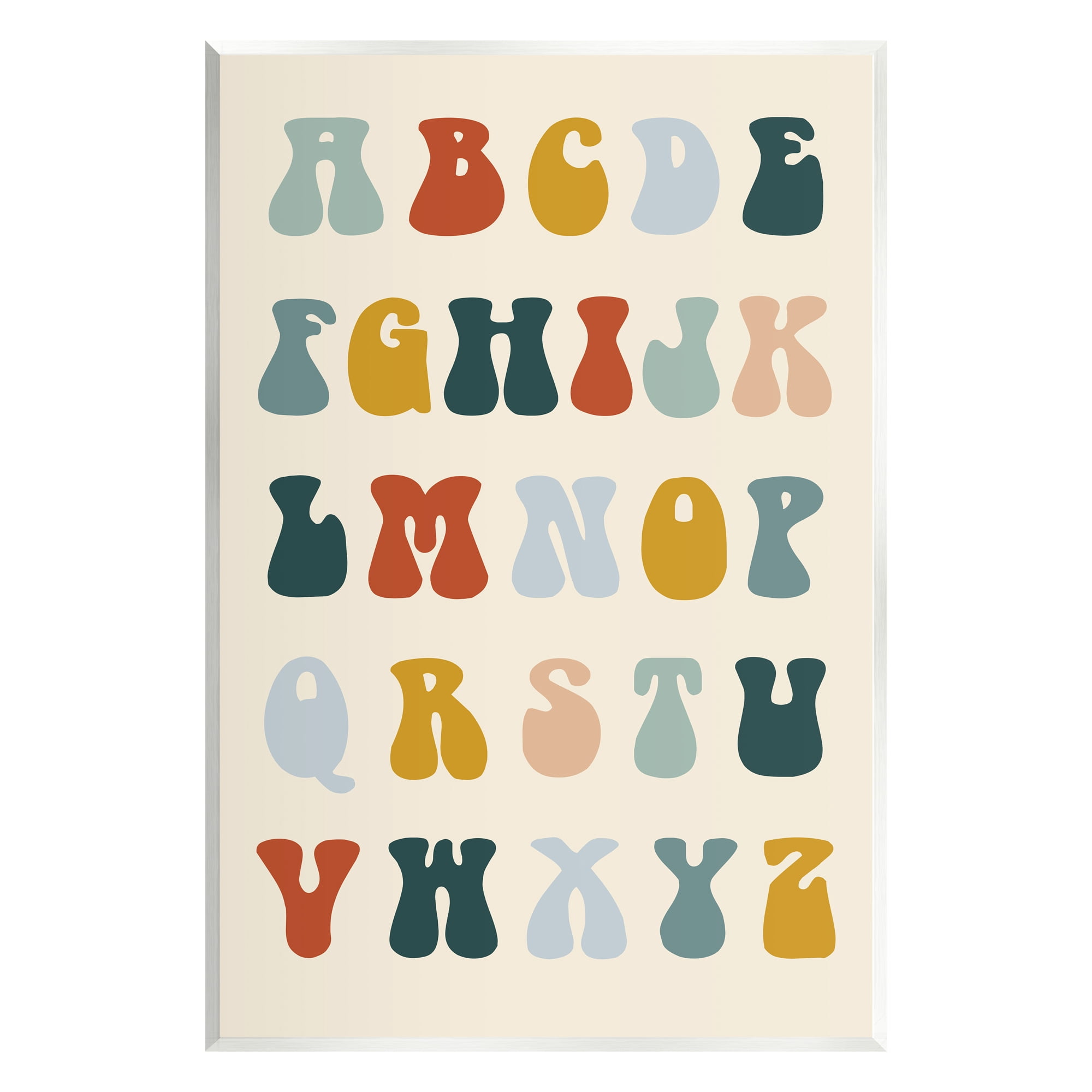 Stupell Industries Earthy Alphabet Letters Typography Painting Unframed Art Print Wall Art, 13 x 19
