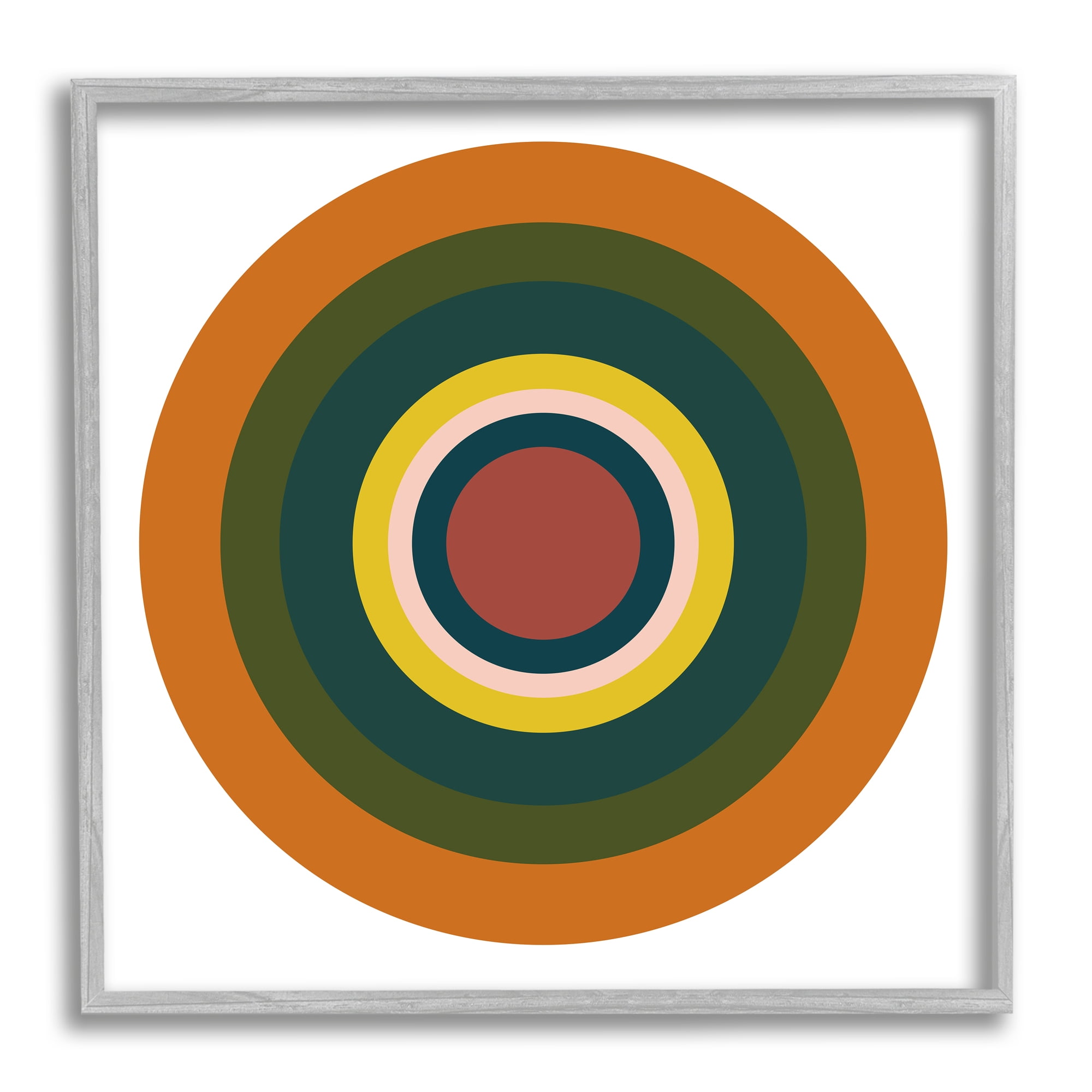 Stupell Industries Earthy Boho Circles Abstract Painting Gray Framed Art Print Wall Art, 17 x 17