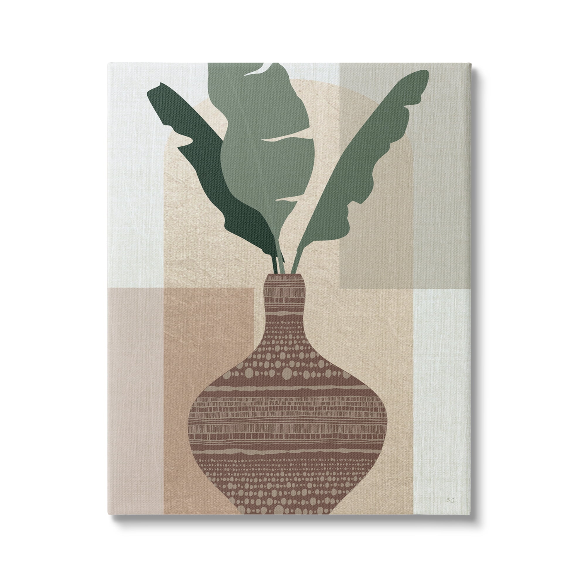 Earthy Boho Botanical Canvas Art in Neutral Tones, 16 x 20
