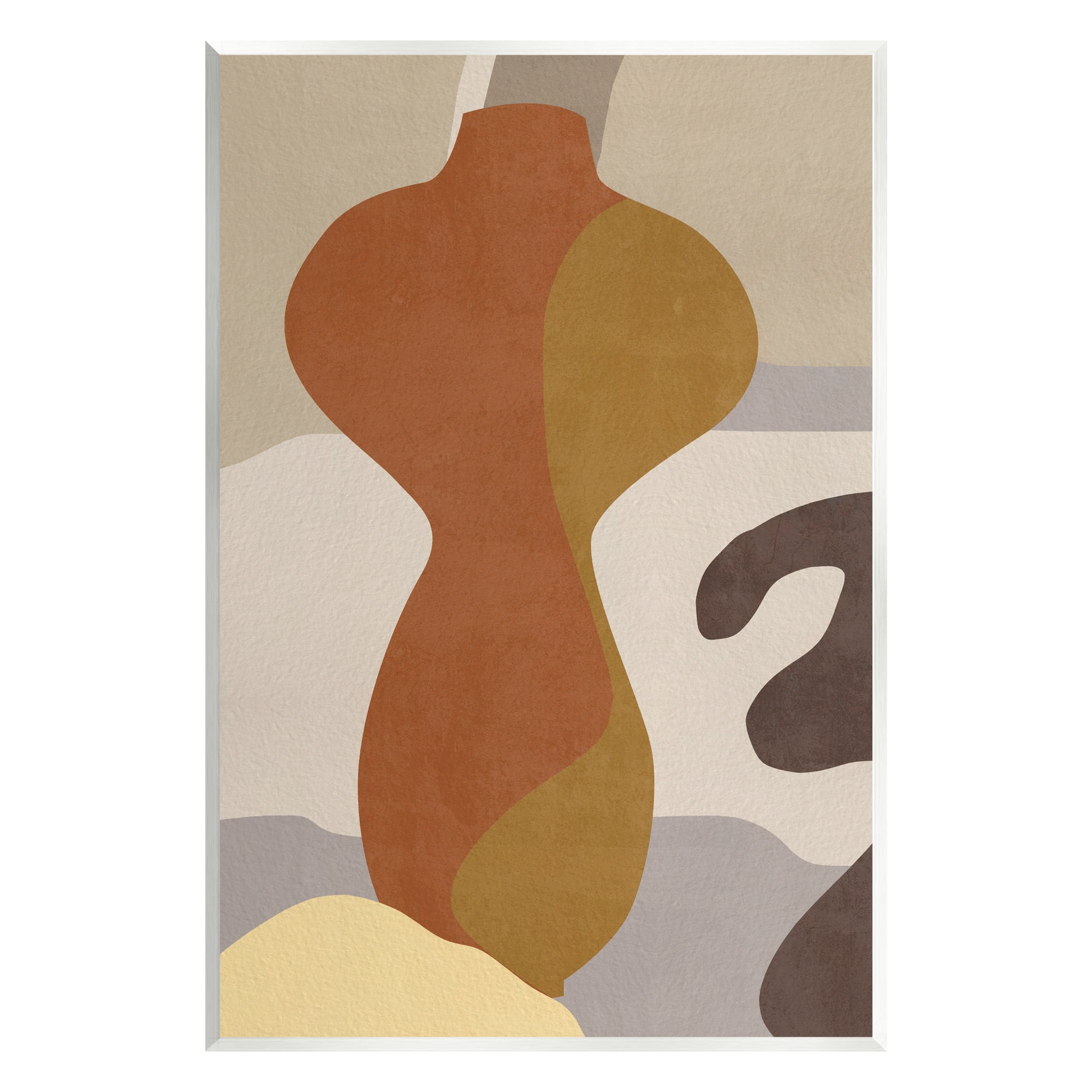 Stupell Industries Earthy Boho Vase Abstract Painting Unframed Art Print Wall Art, 13 x 19