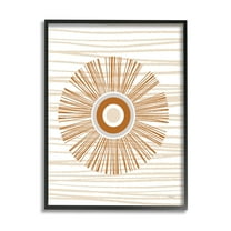 Stupell Industries Earthy Circular Abstract Sun Pattern Wavy Stripes Graphic Art Black Framed Art Print Wall Art, Design by Martina Pavlova