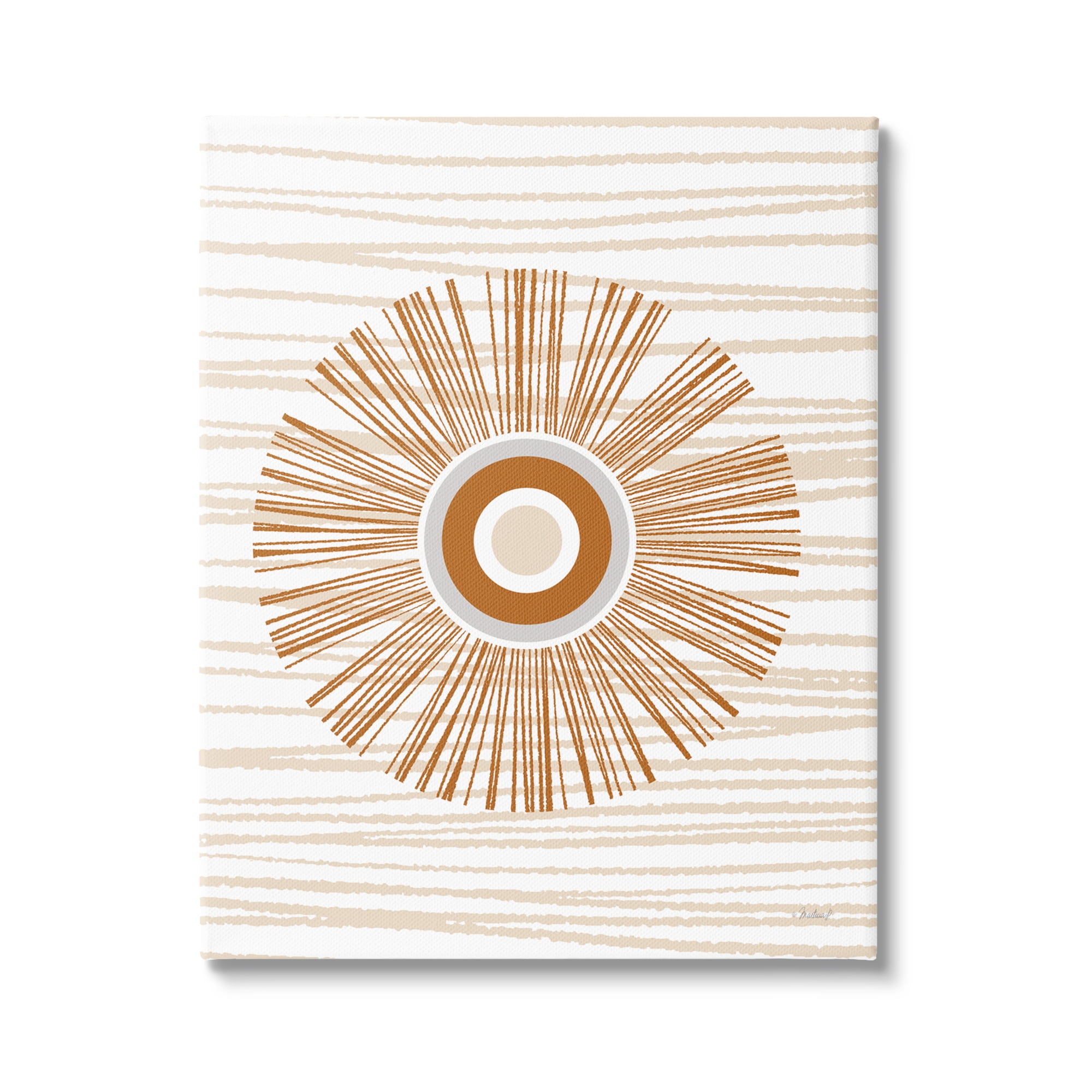 Stupell Industries Earthy Circular Abstract Sun Pattern Wavy Stripes Graphic Art Gallery Wrapped Canvas Print Wall Art, Design by Martina Pavlova