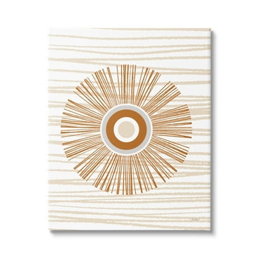 Stupell Industries Earthy Circular Abstract Sun Pattern Wavy Stripes Graphic Art Gallery Wrapped Canvas Print Wall Art, Design by Martina Pavlova