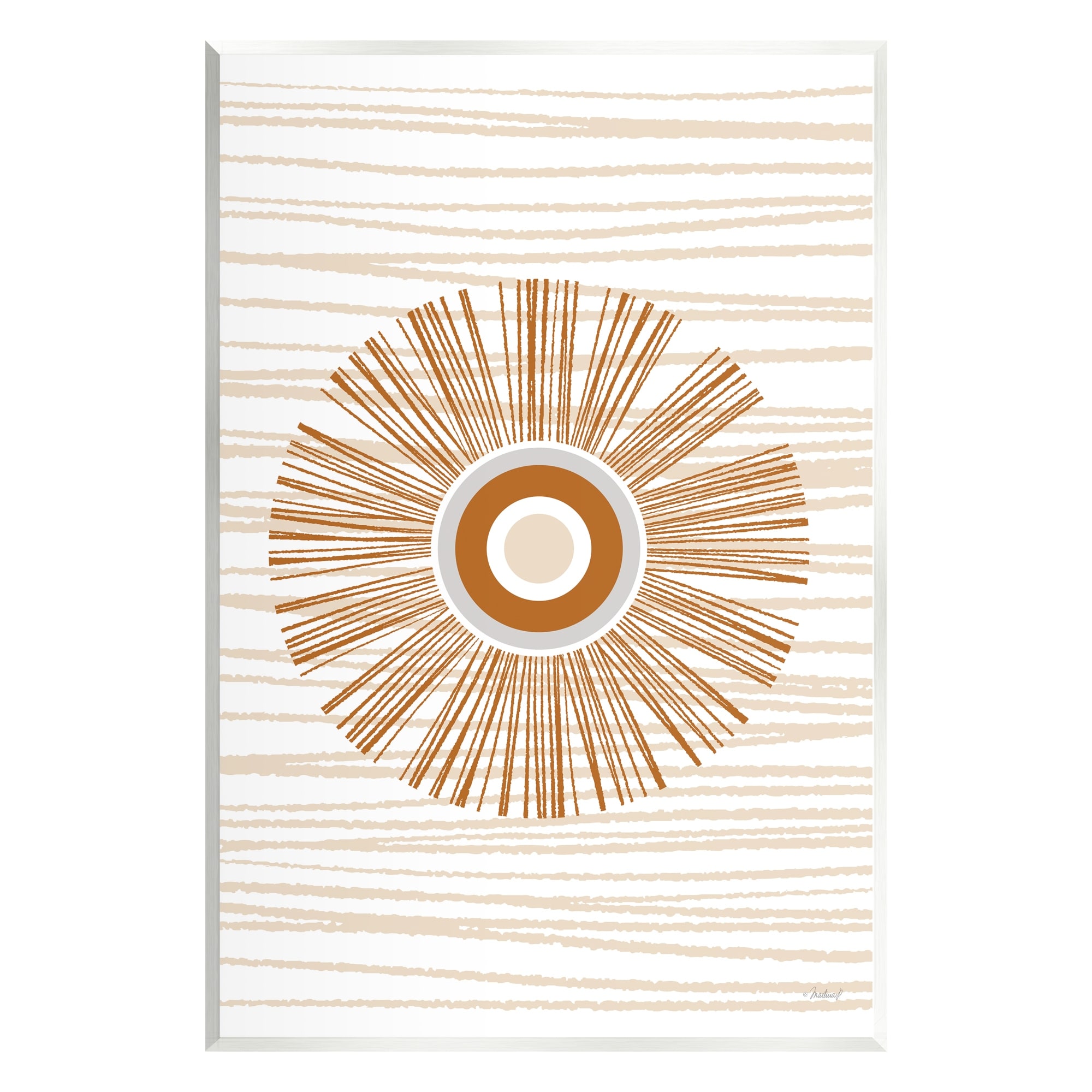 Stupell Industries Earthy Circular Abstract Sun Pattern Wavy Stripes Graphic Art Unframed Art Print Wall Art, Design by Martina Pavlova