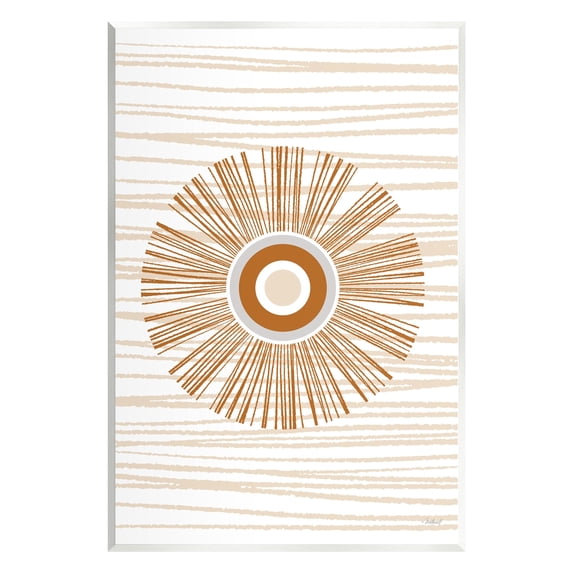 Stupell Industries Earthy Circular Abstract Sun Pattern Wavy Stripes Graphic Art Unframed Art Print Wall Art, Design by Martina Pavlova