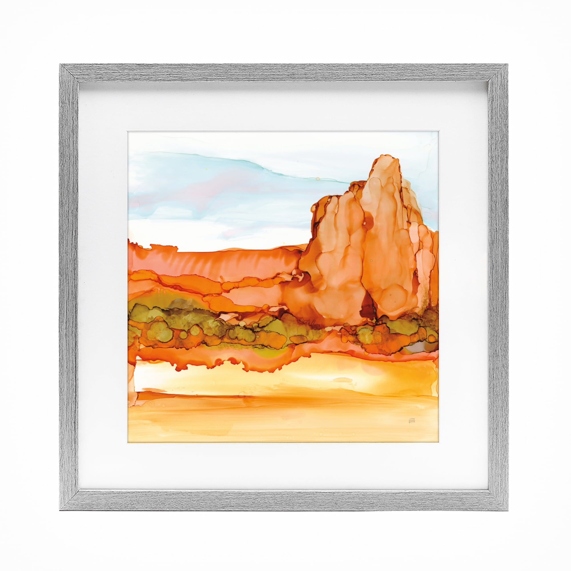 Stupell Industries Earthy Desertscape Illusion Gray Framed Print Under Glass, design by Chris Paschke