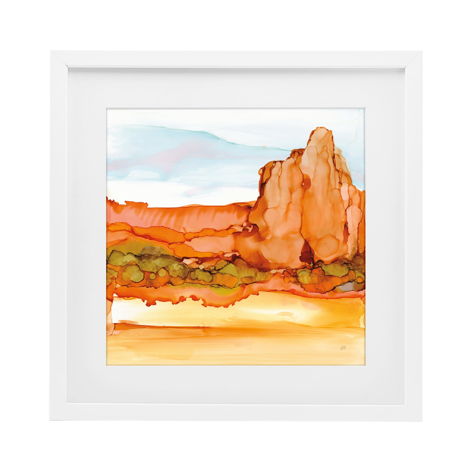 Stupell Industries Earthy Desertscape Illusion White Framed Print Under Glass, design by Chris Paschke