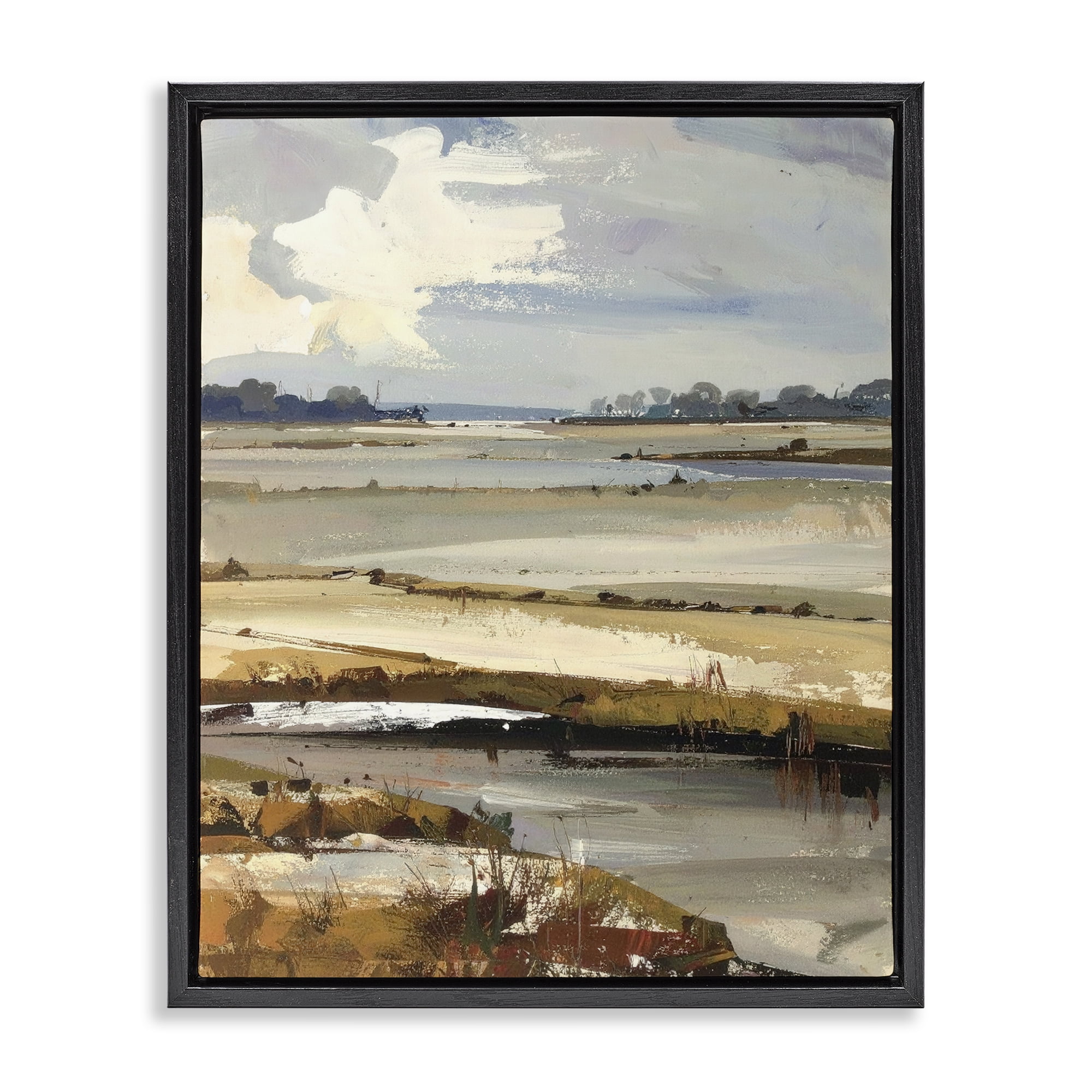 Stupell Industries Earthy Distant Horizon Black Framed Floater Canvas Wall Art, design by Alonza Saunders
