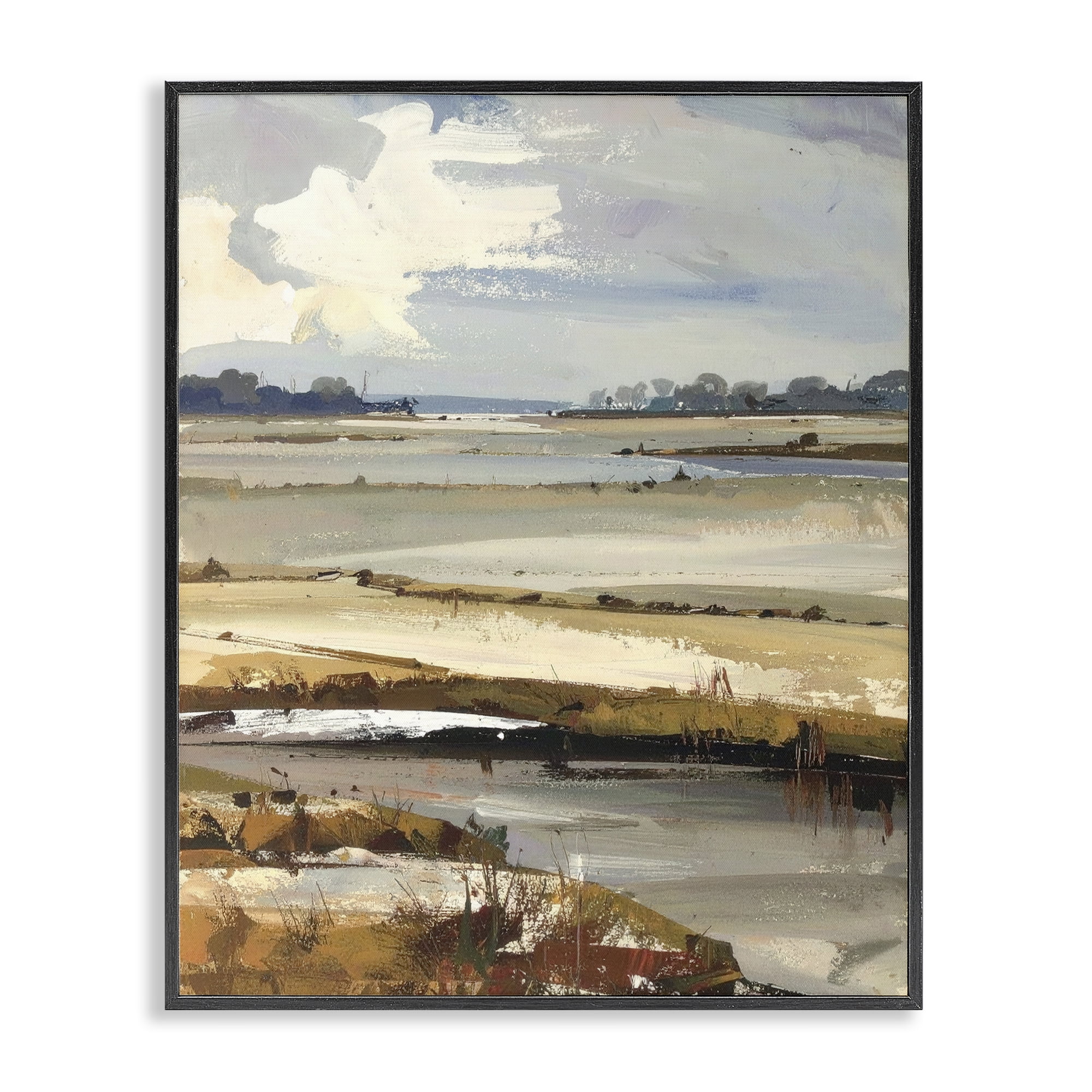 Stupell Industries Earthy Distant Horizon Black Framed Giclee Art, design by Alonza Saunders