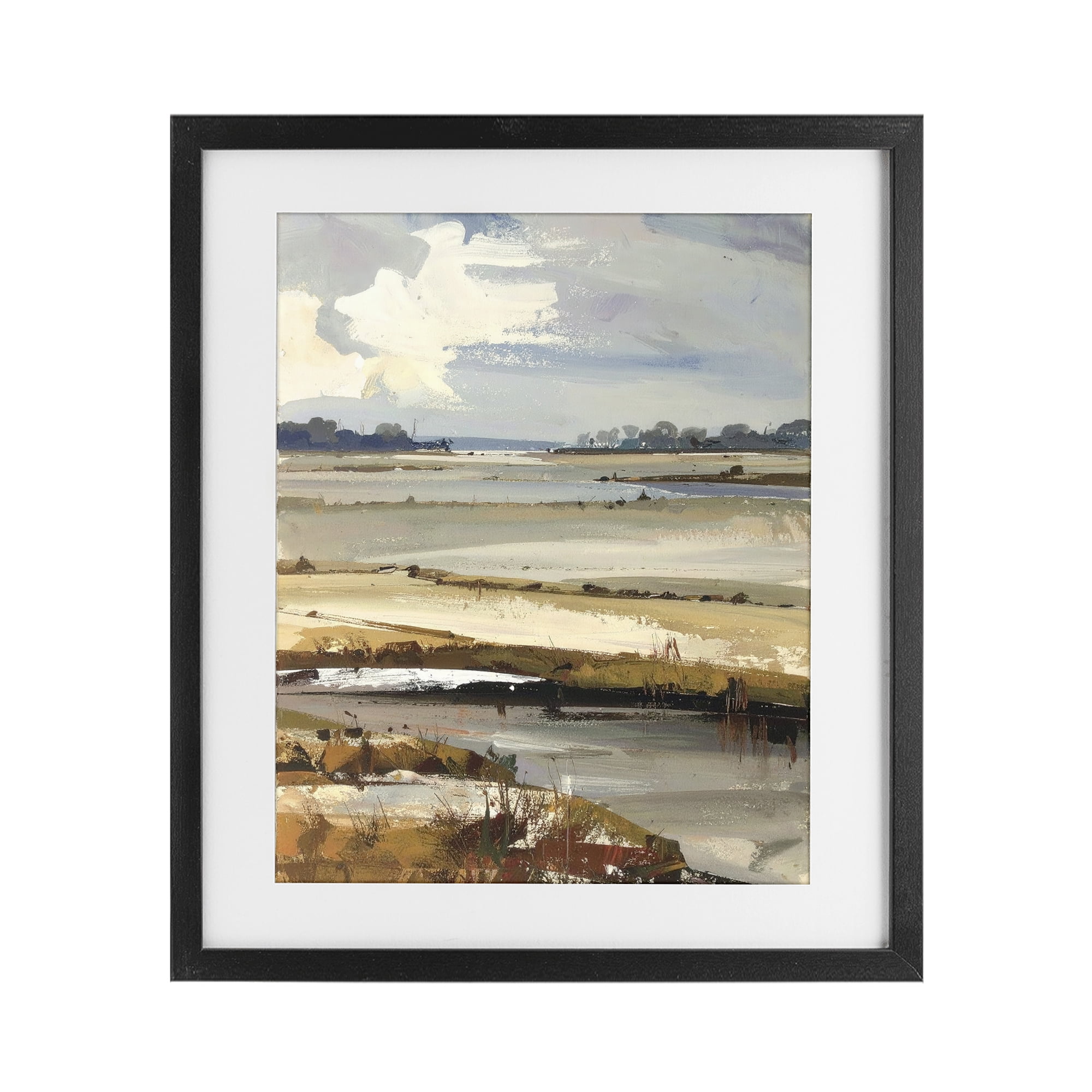 Stupell Industries Earthy Distant Horizon Black Framed Print Under Glass, design by Alonza Saunders