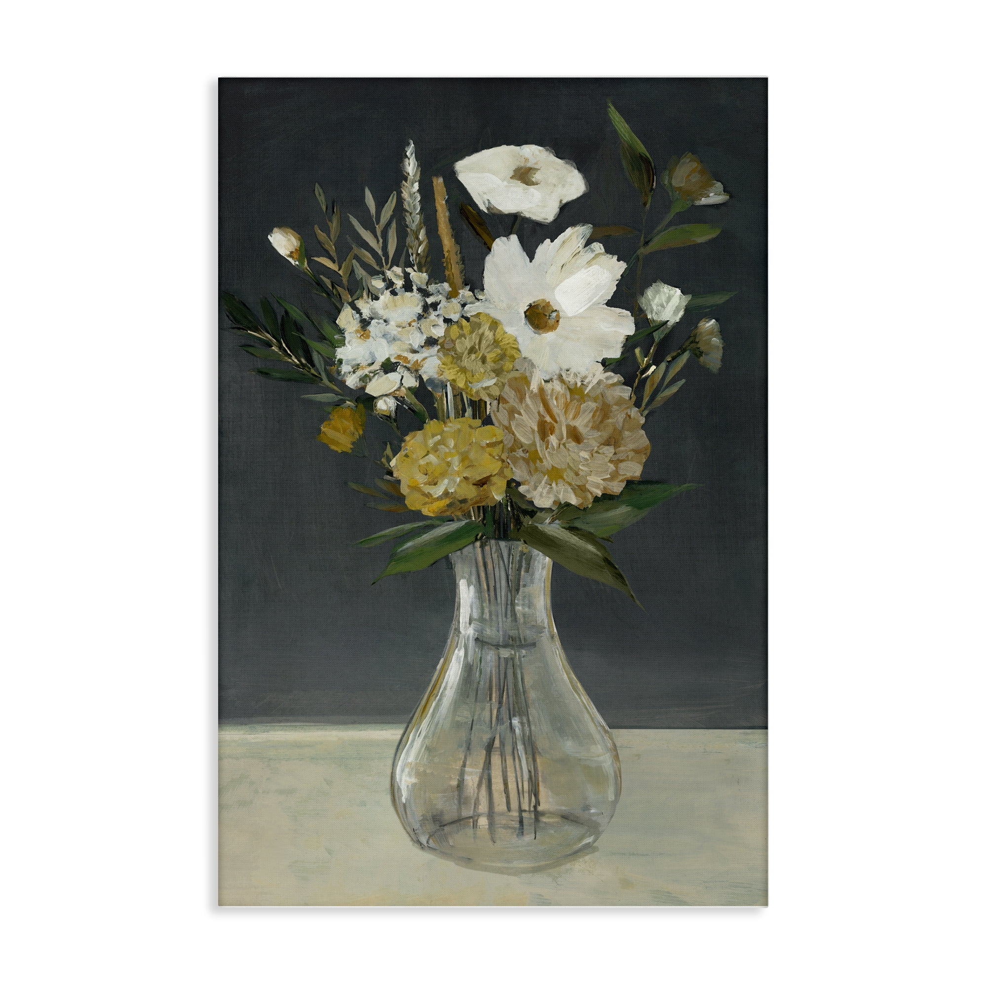 Stupell Industries Earthy Floral Vase Plants & Flowers Painting Wrapped Canvas Art Print Wall Art, 20 x 30