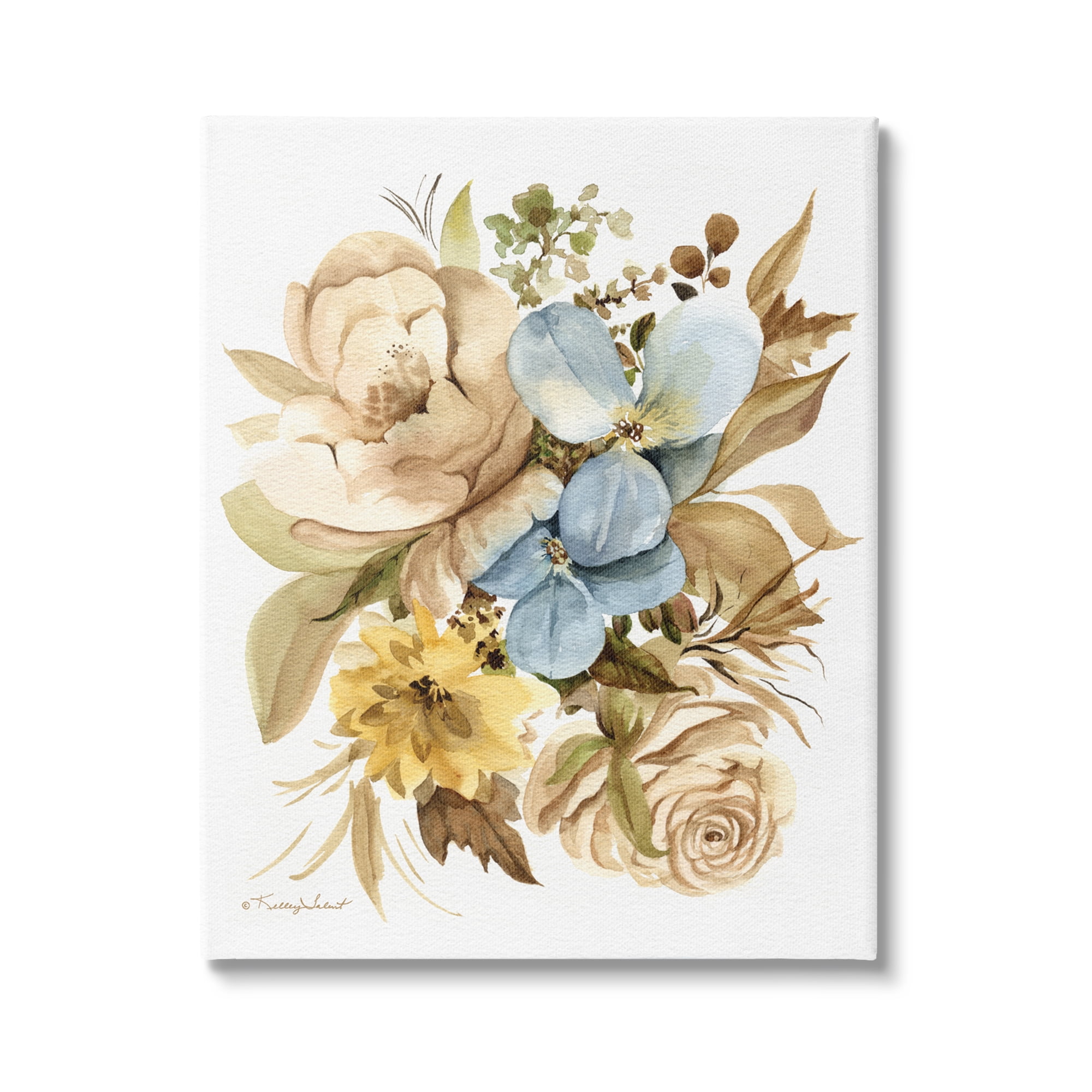 Stupell Industries Earthy Floral Watercolor Botanical & Floral Painting Gallery Wrapped Canvas Art Print Wall Art, 36 x 48