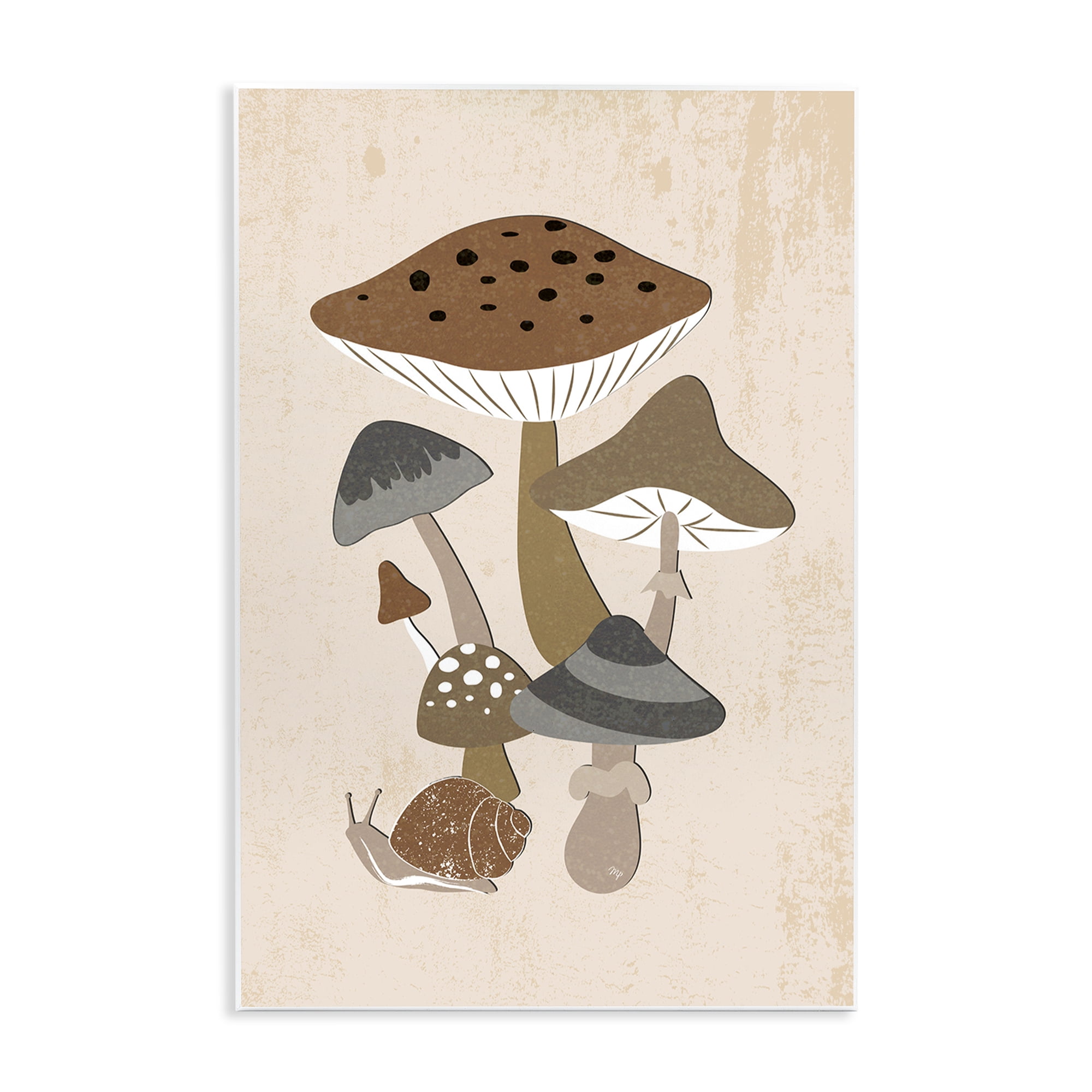 Stupell Industries Earthy Fungi Mushrooms & Snail Wall Plaque Art, design by Martina Pavlova