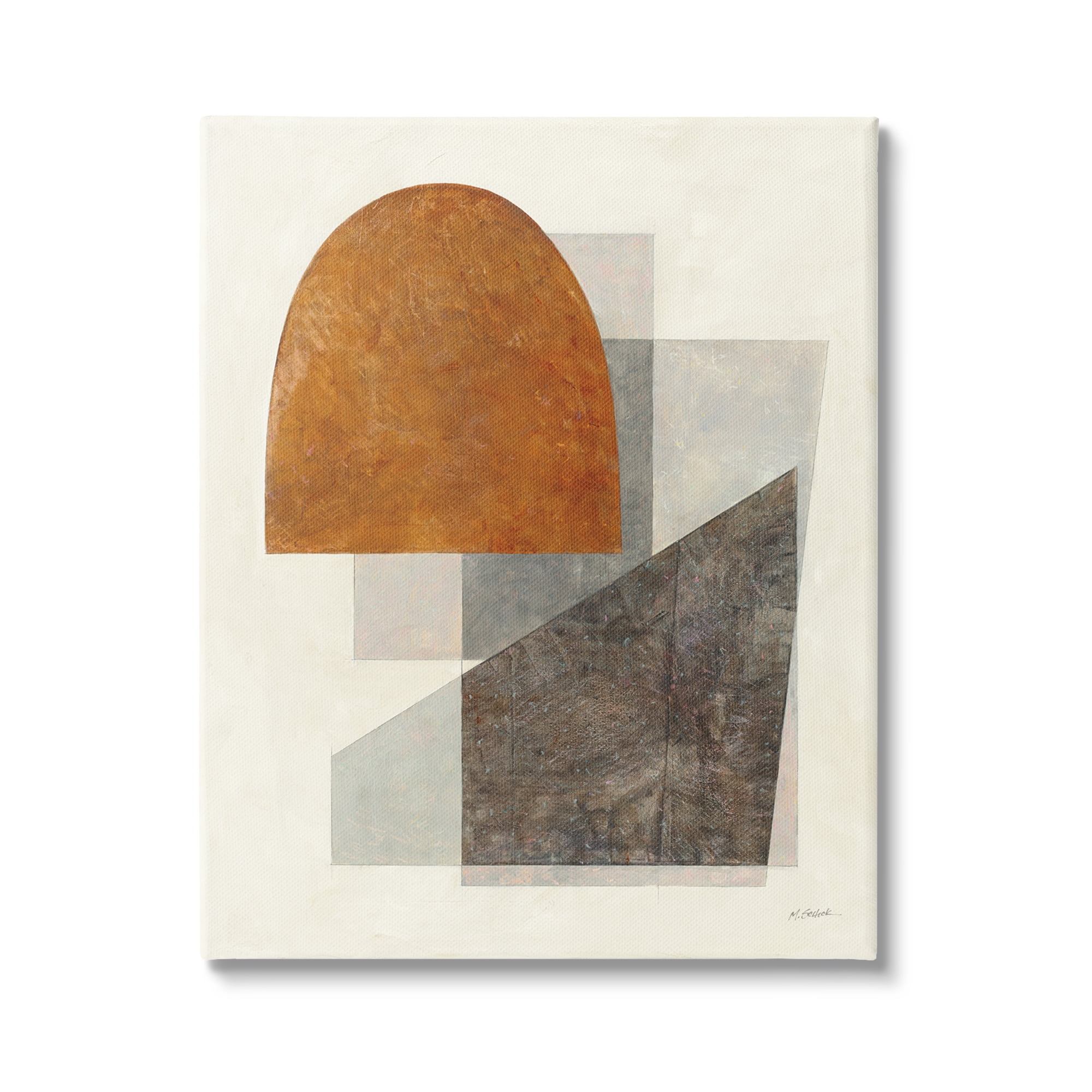 Stupell Industries Earthy Geometric Shapes Abstract Painting Gallery Wrapped Canvas Art Print Wall Art, 36 x 48