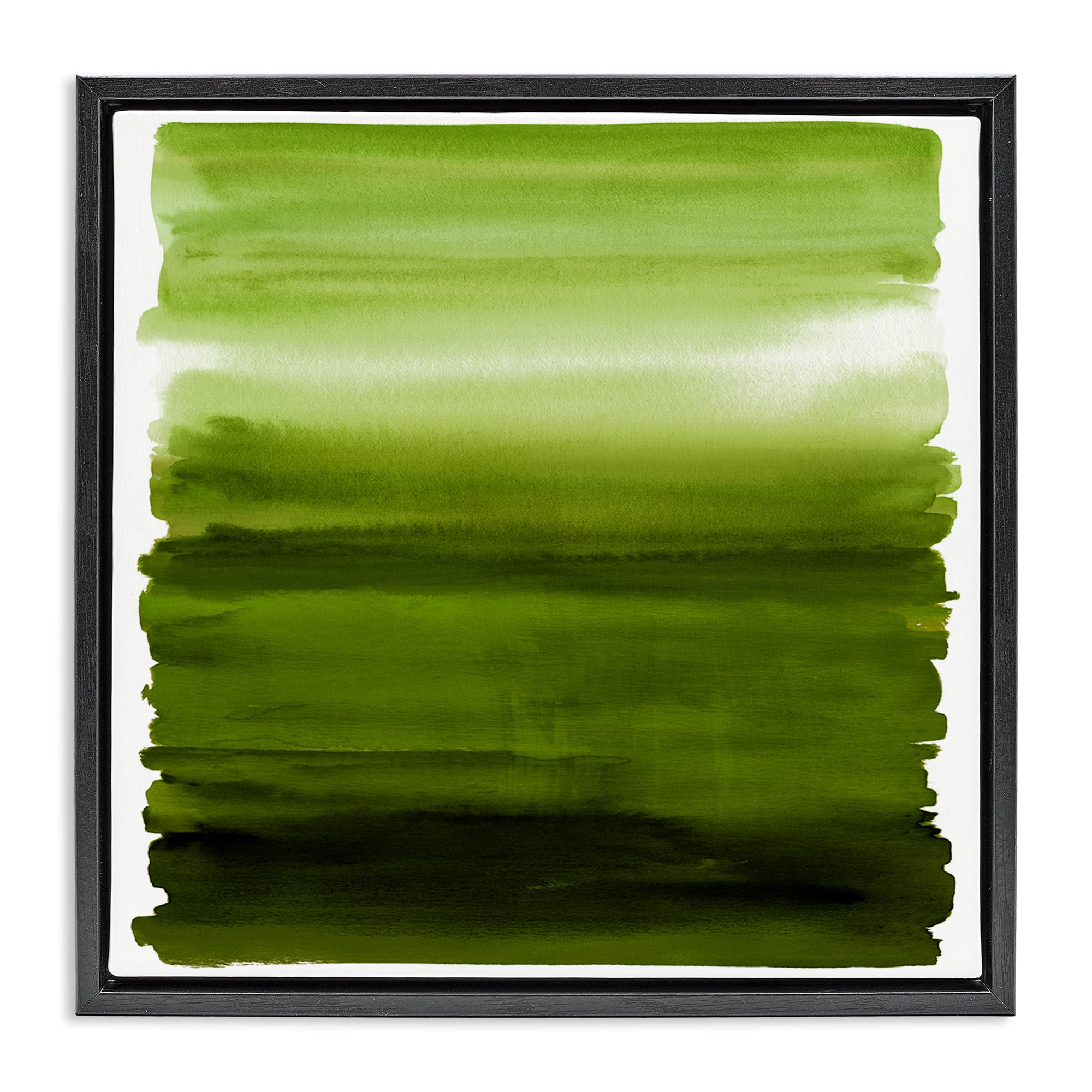Stupell Industries Earthy Green Ombre Black Framed Floater Canvas Wall Art, design by Allie Corbin