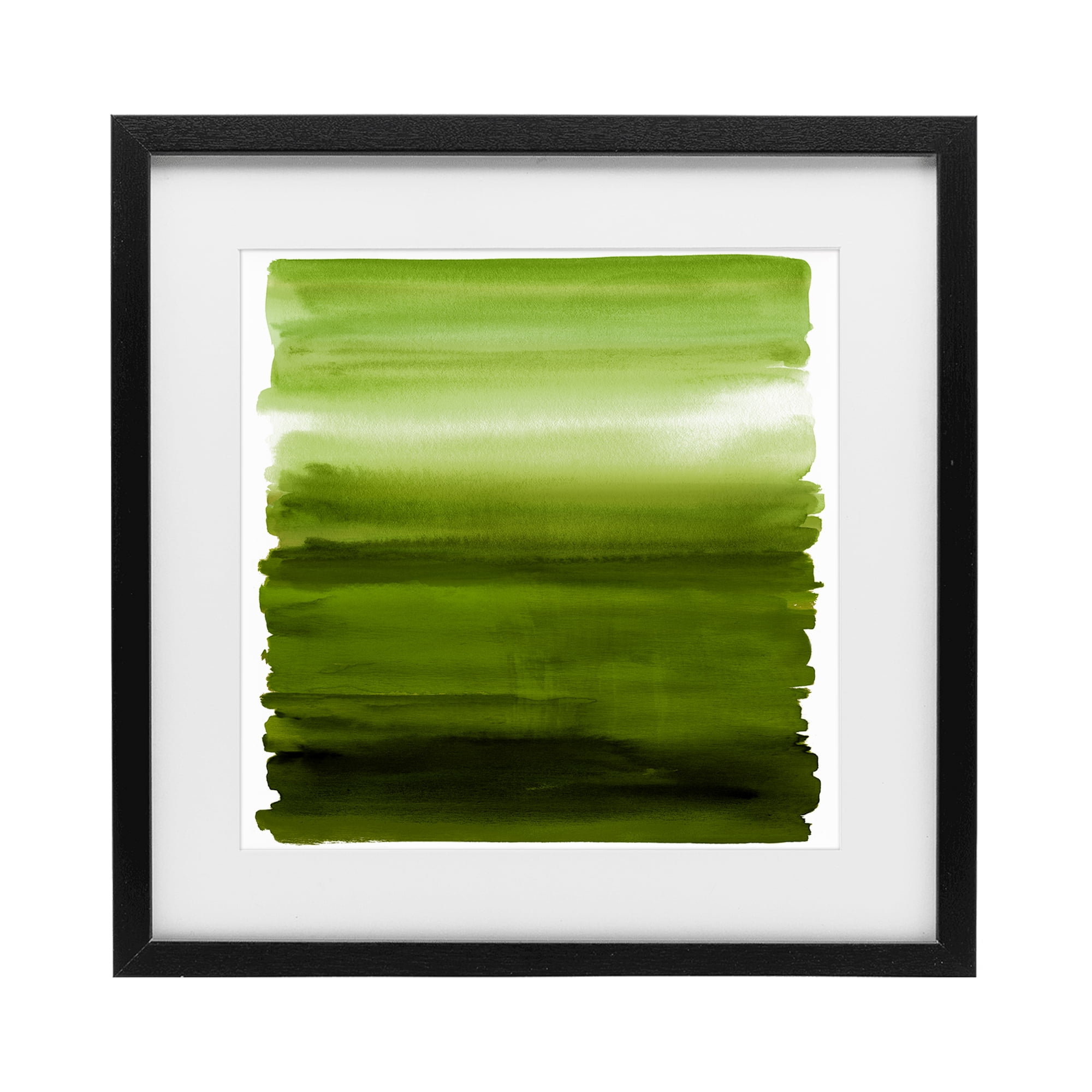 Stupell Industries Earthy Green Ombre Black Framed Print Under Glass, design by Allie Corbin