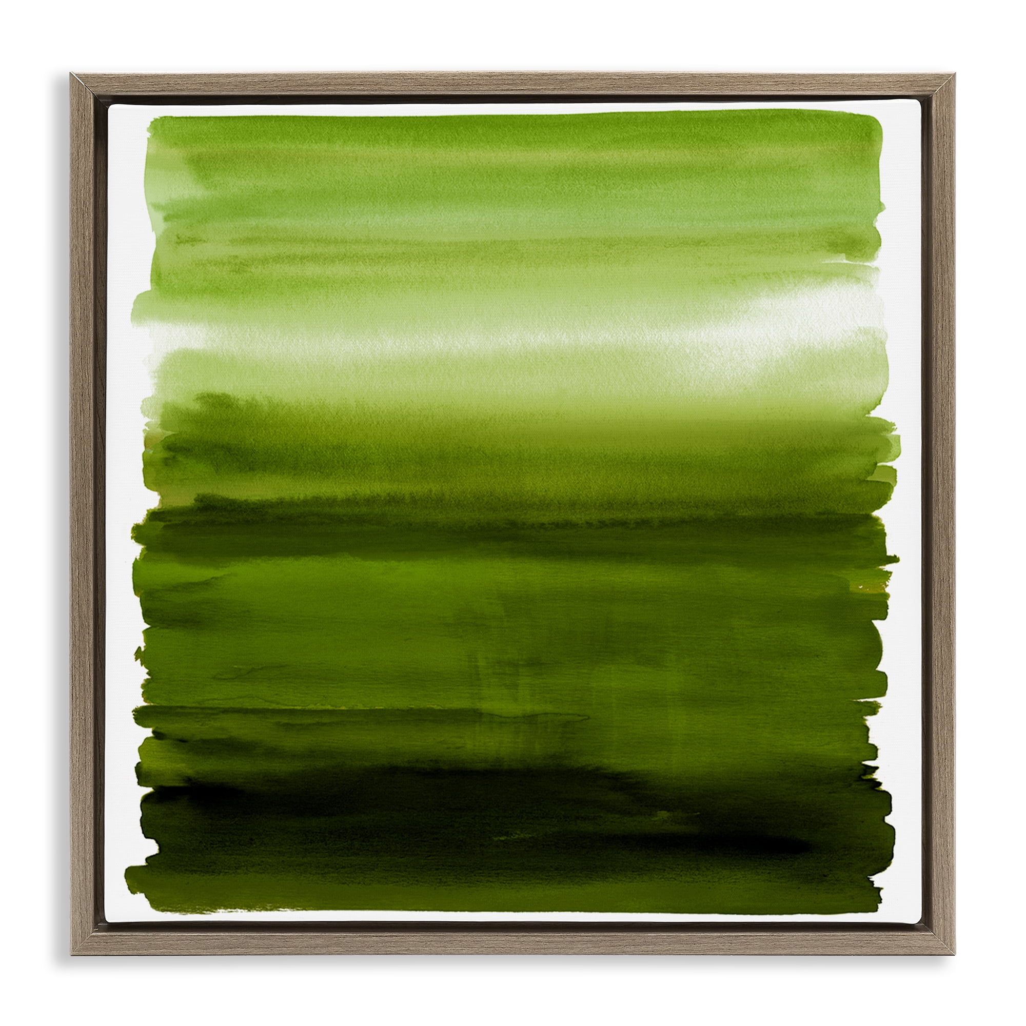 Stupell Industries Earthy Green Ombre Brown Framed Floater Canvas Wall Art, design by Allie Corbin