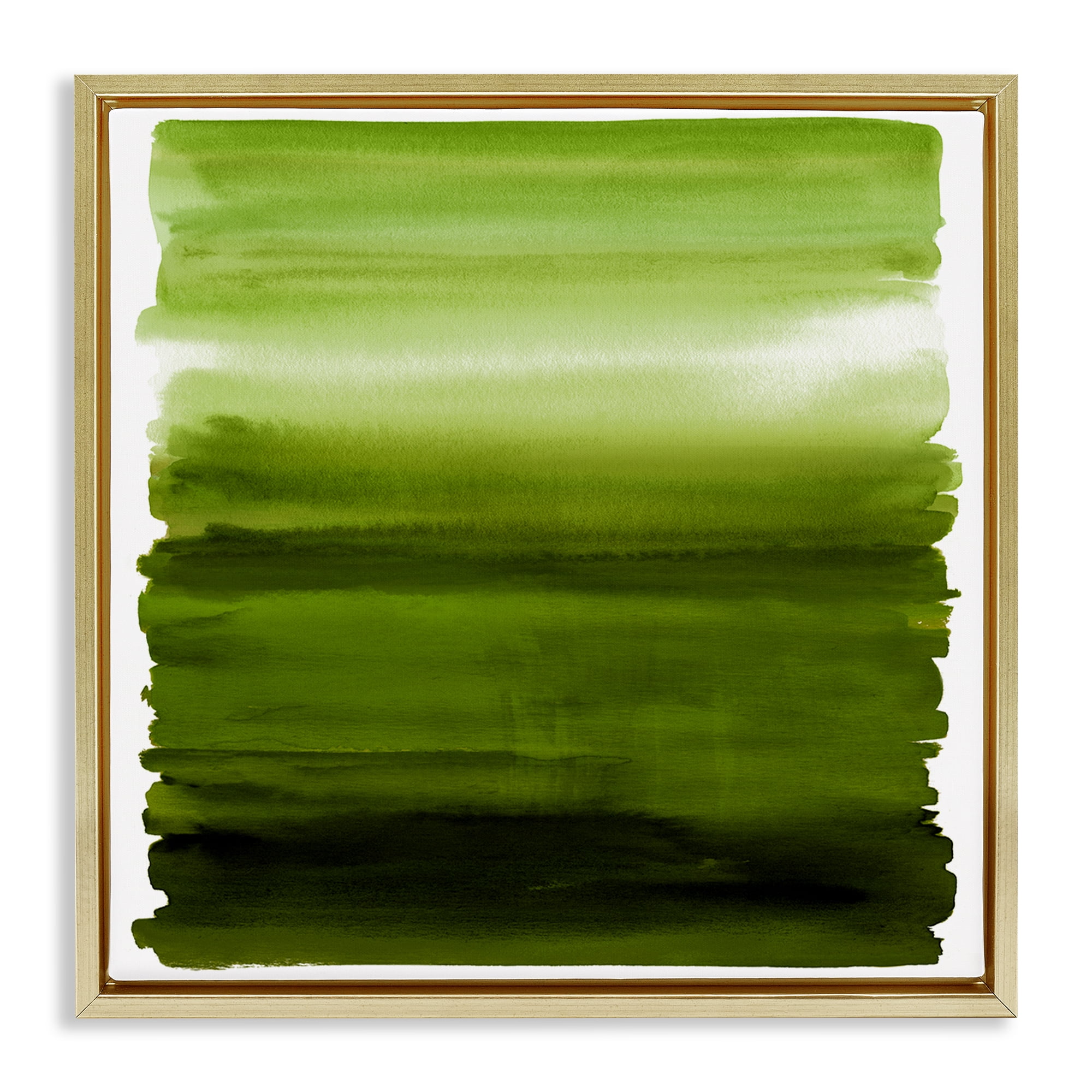 Stupell Industries Earthy Green Ombre Gold Framed Floater Canvas Wall Art, design by Allie Corbin