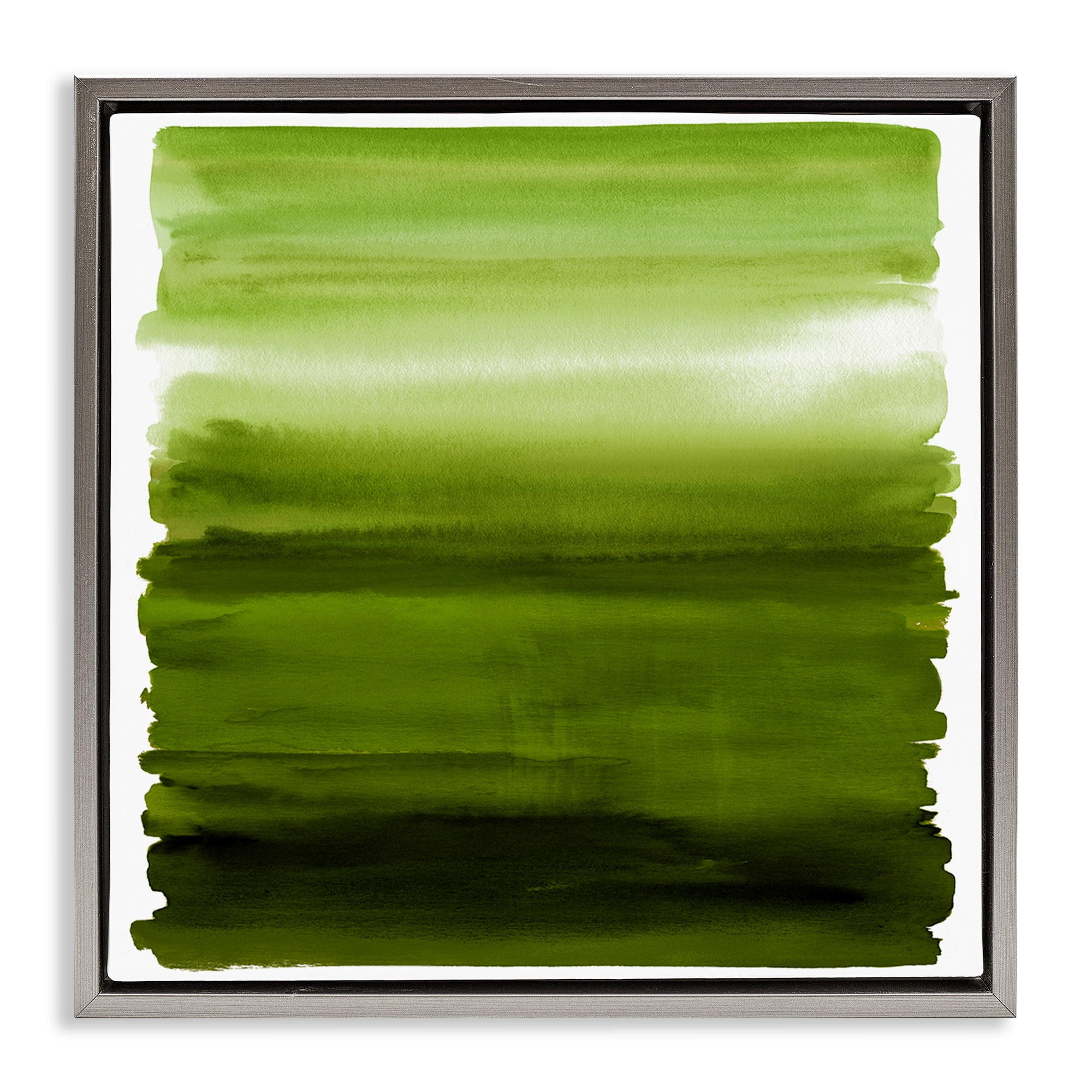 Stupell Industries Earthy Green Ombre Gray Framed Floater Canvas Wall Art, design by Allie Corbin