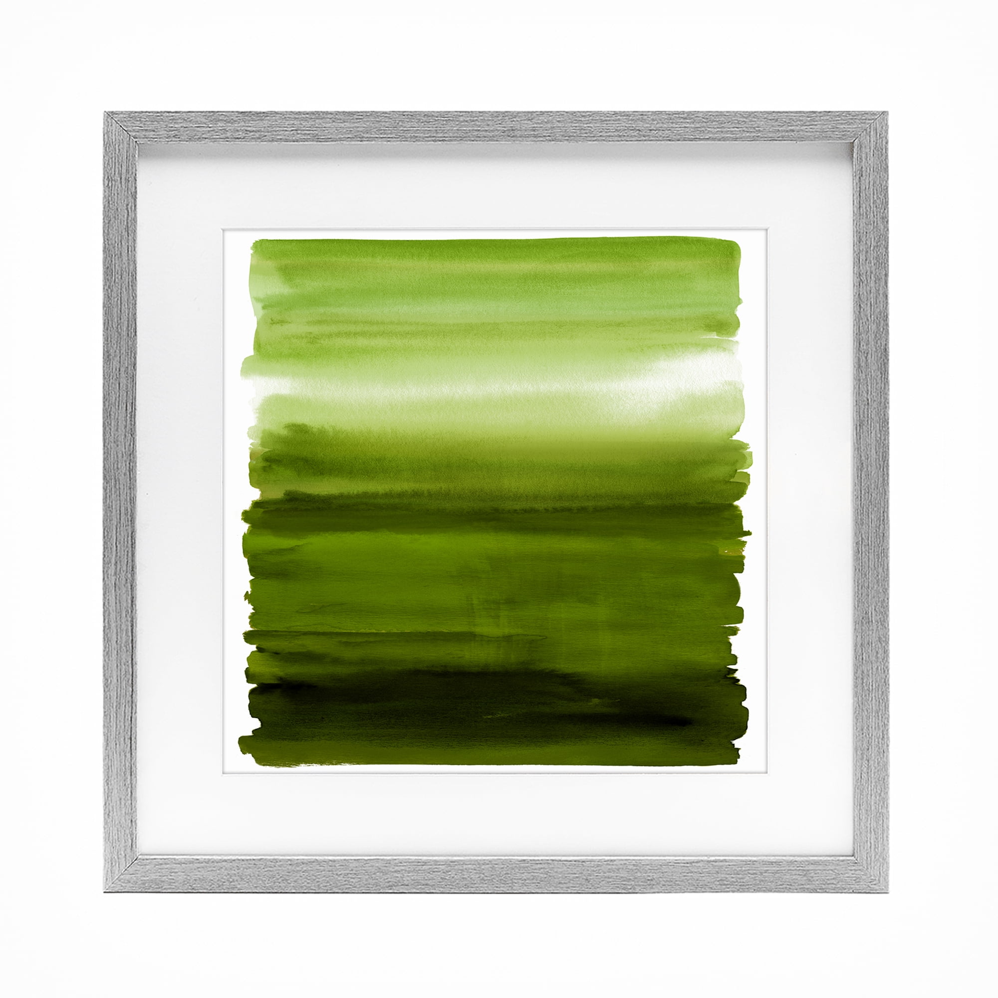 Stupell Industries Earthy Green Ombre Gray Framed Print Under Glass, design by Allie Corbin