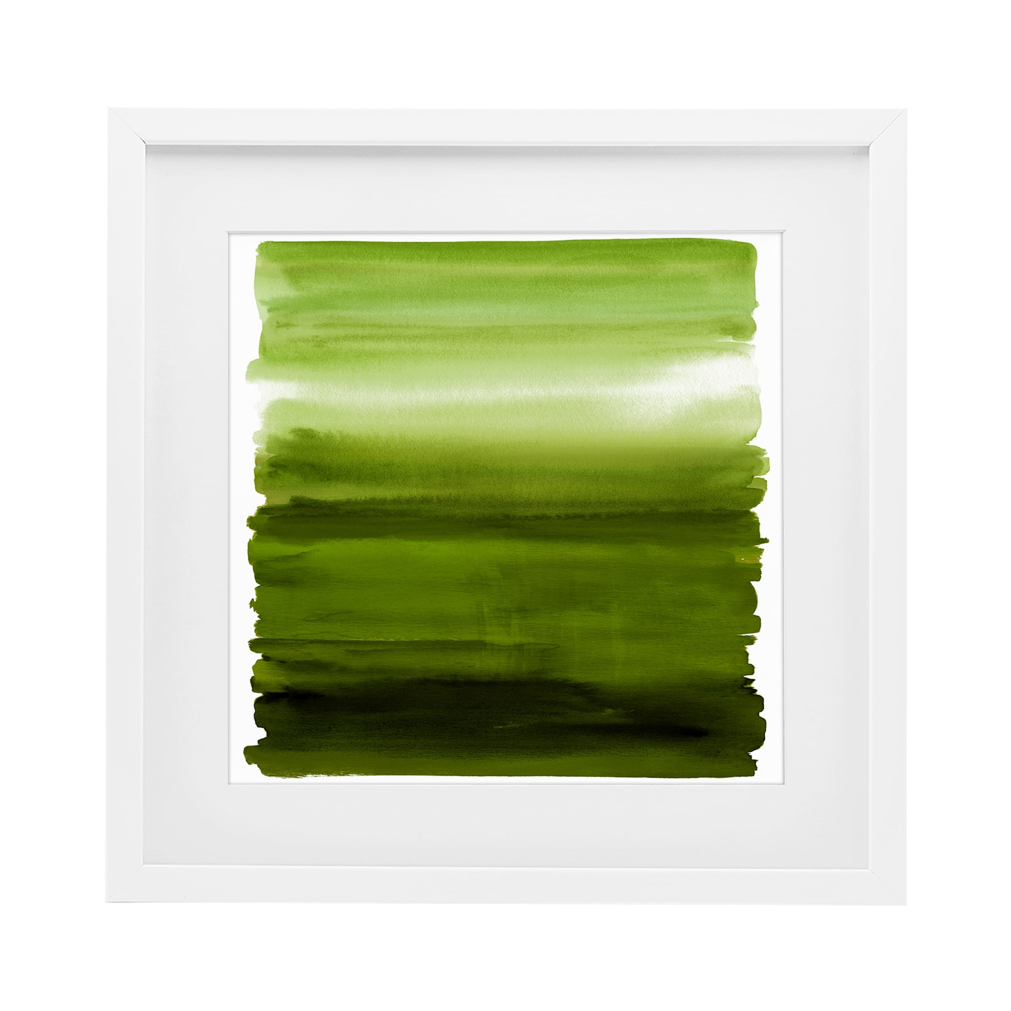 Stupell Industries Earthy Green Ombre White Framed Print Under Glass, design by Allie Corbin