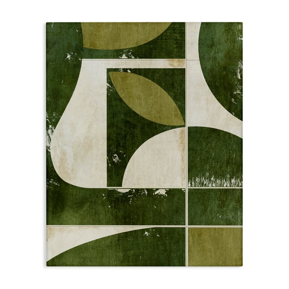 Stupell Industries Earthy Green Tone Shapes Canvas Wall Art design by Suzanne Nicoll, 40 x 30