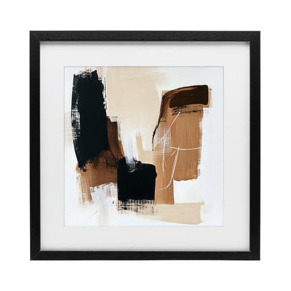 Stupell Industries Contemporary Earthy Hues Neutral Balance Black Framed Print Under Glass, 13 x 13, by Petals Prints Design