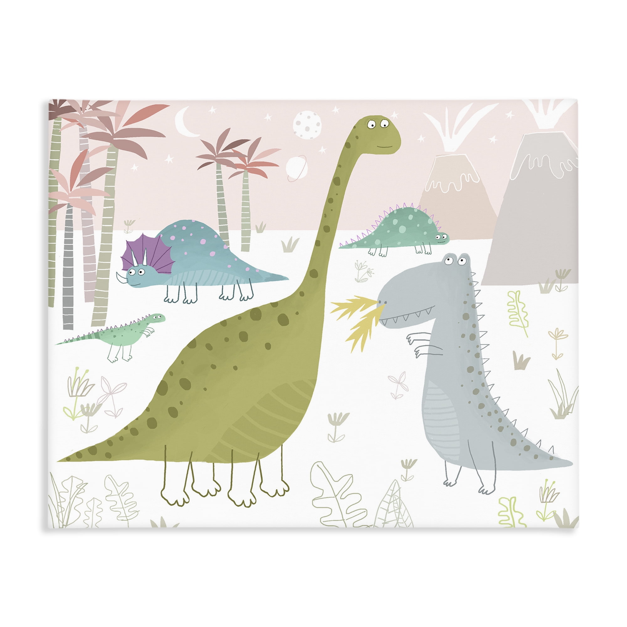 Stupell Industries Earthy Jurassic Dinosaurs Canvas Wall Art, design by Carla Daly