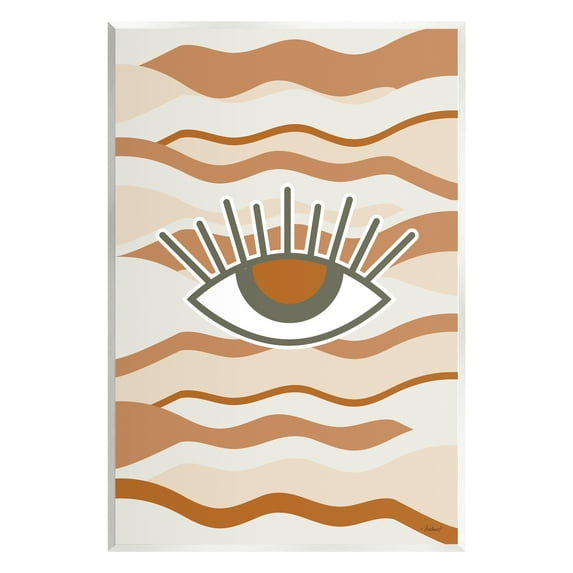 Stupell Industries Earthy Modern Spiritual Eye Wavy Striped Shapes Graphic Art Unframed Art Print Wall Art, Design by Martina Pavlova