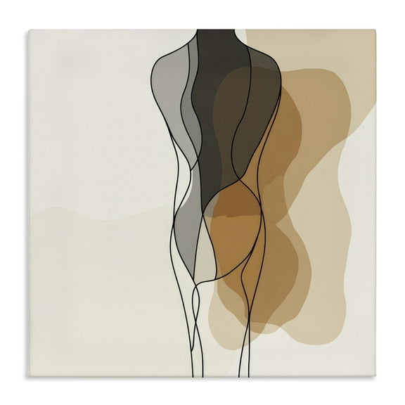 Stupell Industries Earthy Neutrals Pattern Abstract Painting Wrapped Canvas Canvas Art Print Wall Art, 30 x 30